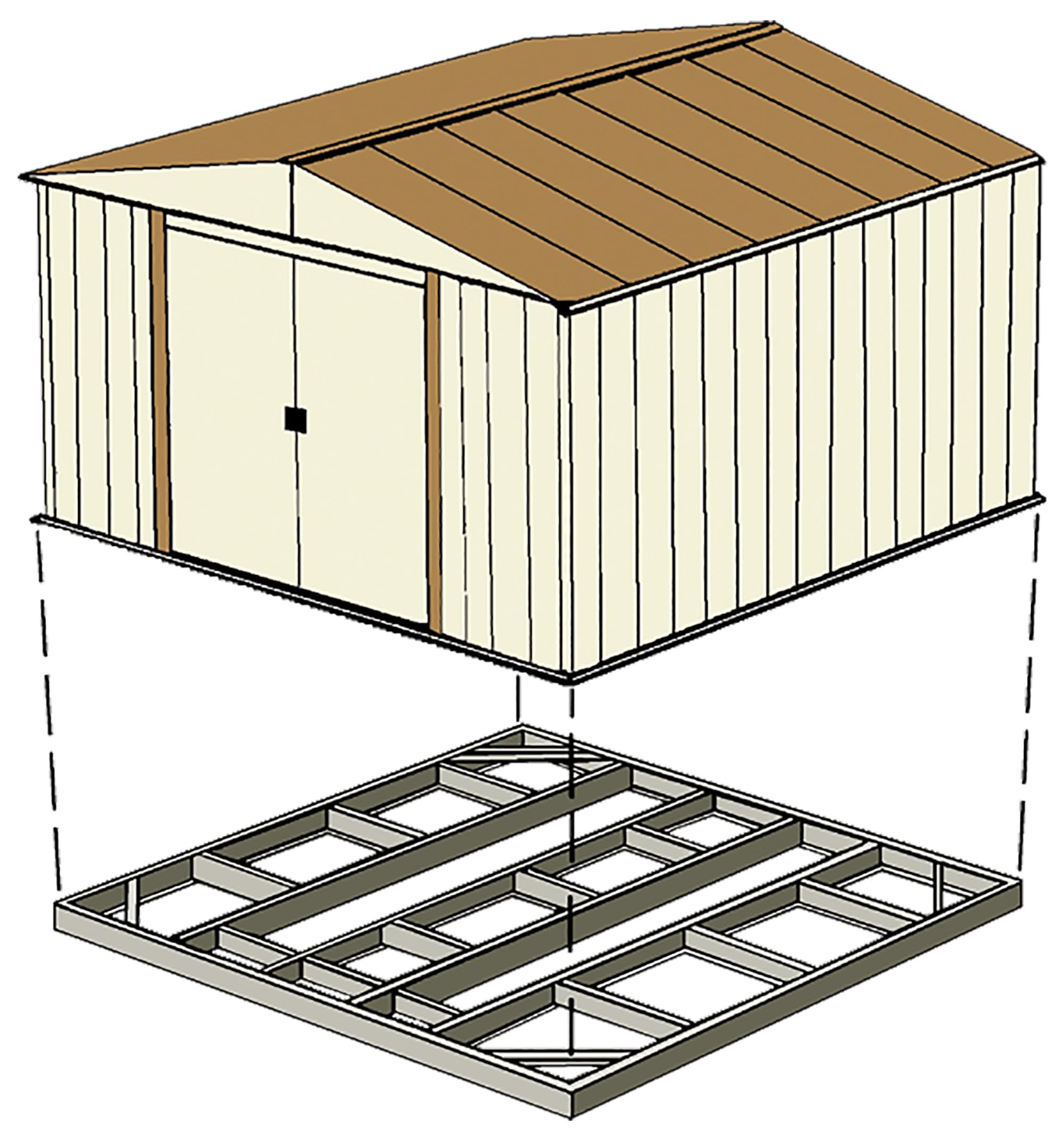 Arrow FDN109 Storage Shed with Floor Base Kit for 8'x8', 10'x8' & 10'x9' Arrow sheds - Image 3