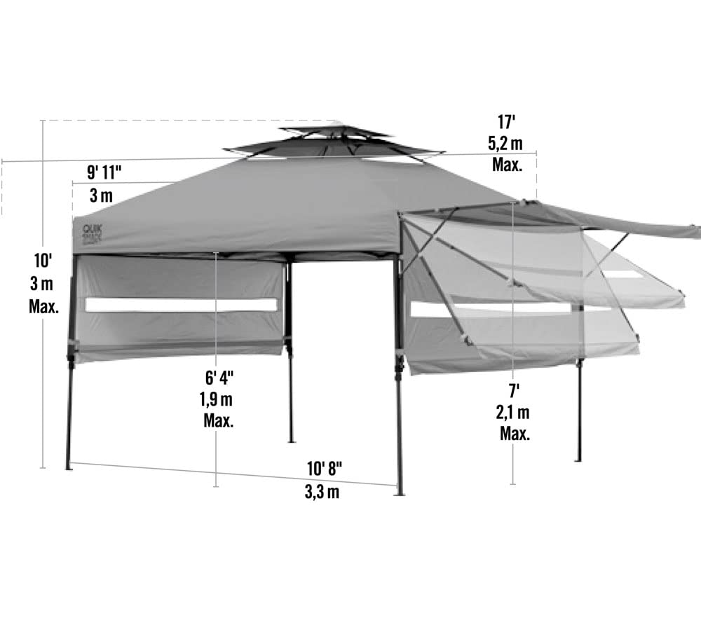 Quik Shade Summit 10 x 17-Foot Instant Canopy with Adjustable Dual Half Awnings, 170 Square Feet of Shade for 15 People - Taupe - Image 7