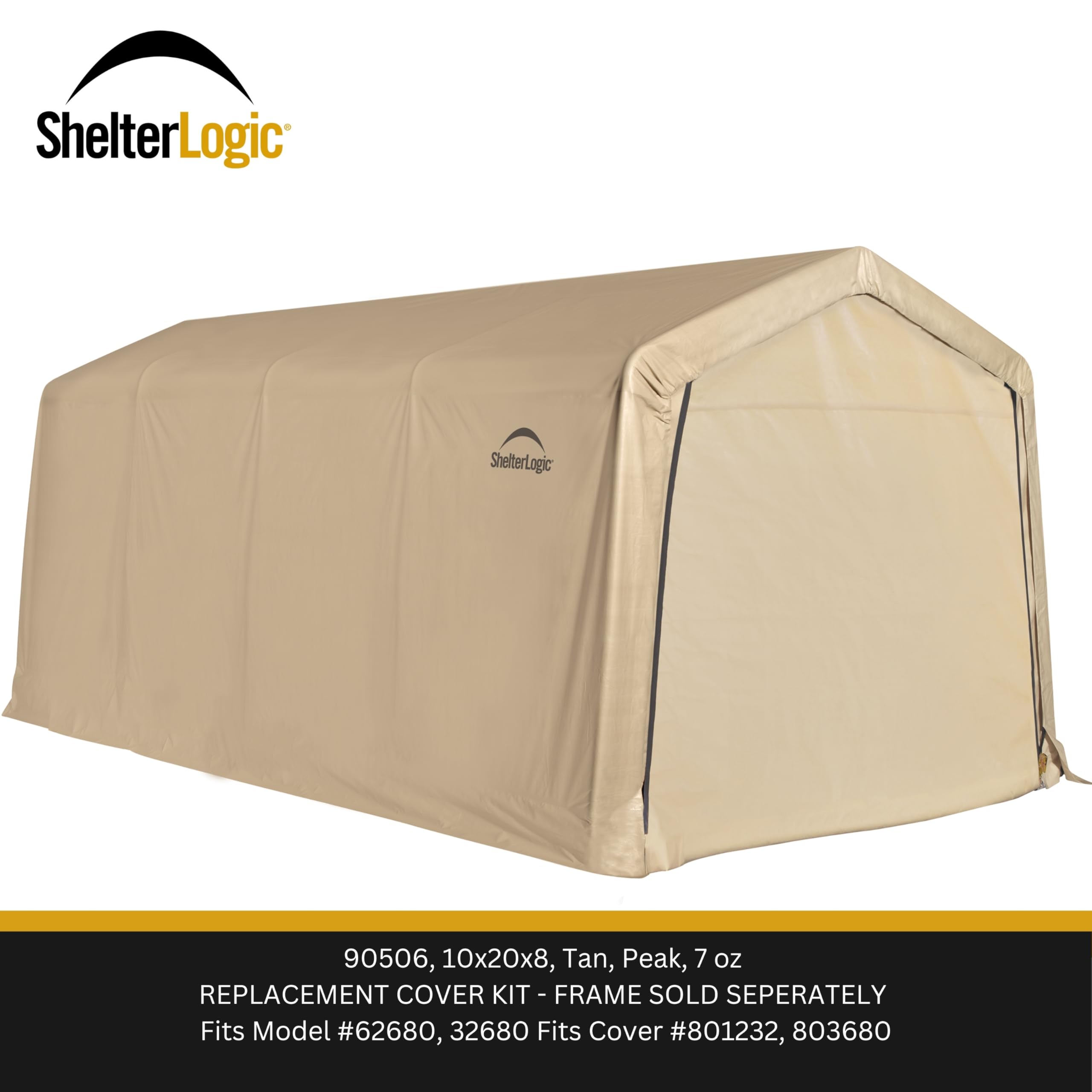 Replacement Cover Kit AutoShelter 10 x 20 ft. for Model 62680, 32680, Tan, 7.5oz, Cover Only, Frame Not Included - Image 5