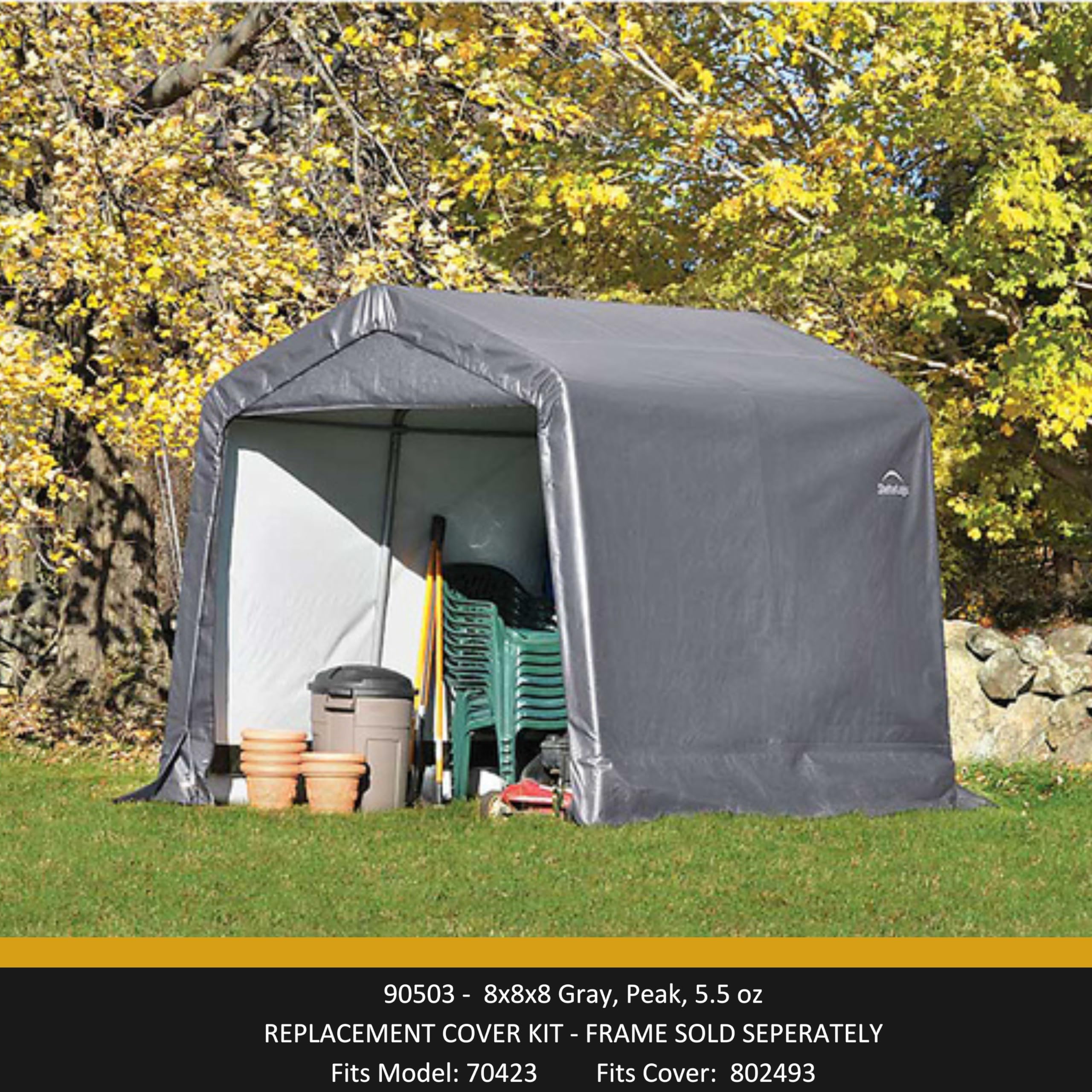 Replacement Cover kit (Frame Not Included) Peak, 8X8X8 Gray 7 OZ - Image 3