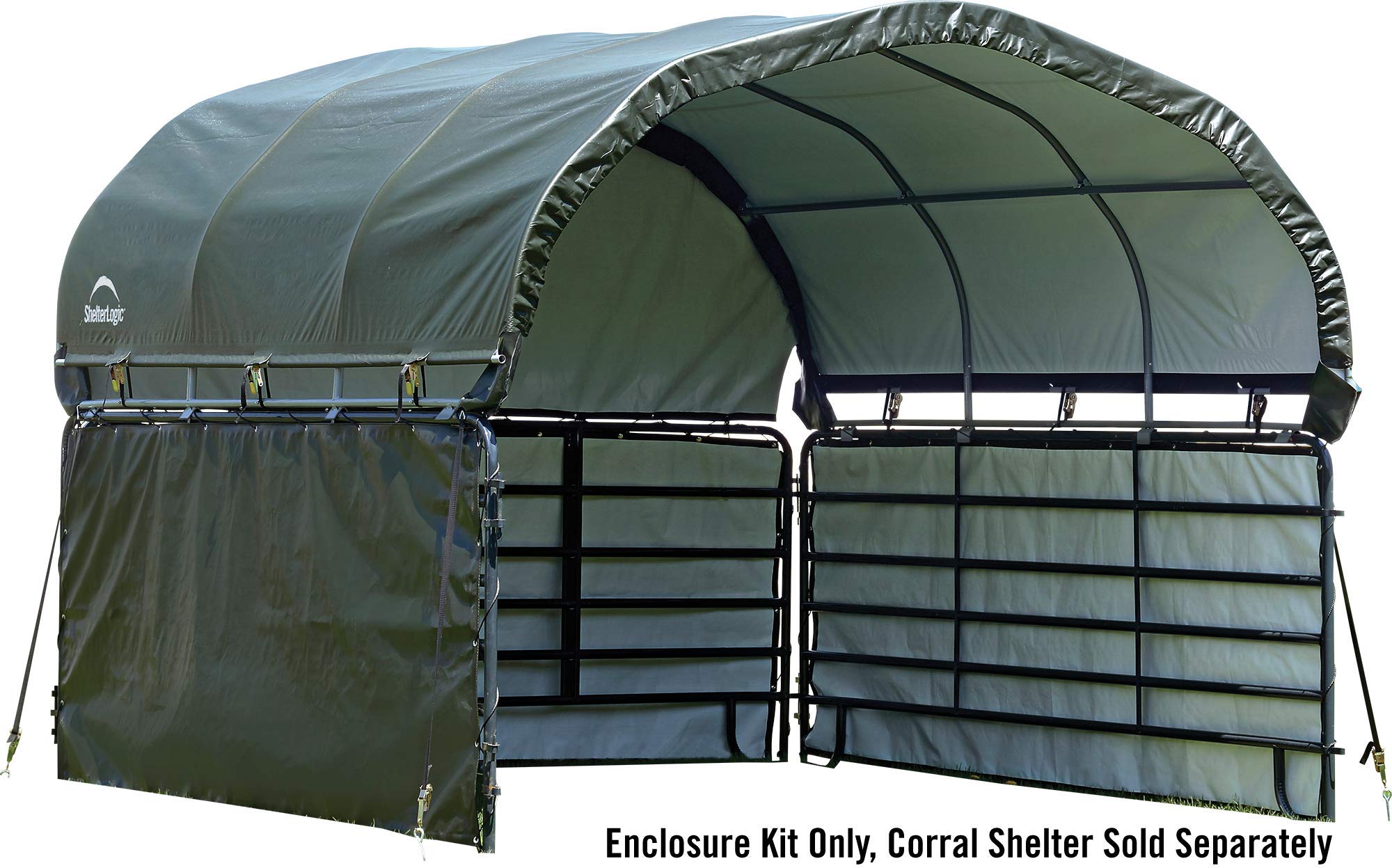 ShelterLogic 10' x 10' Enclosure Kit for Outdoor Corral Shelter Cover (Corral Frame and Panels, Top Cover NOT Included) Green - Image 11