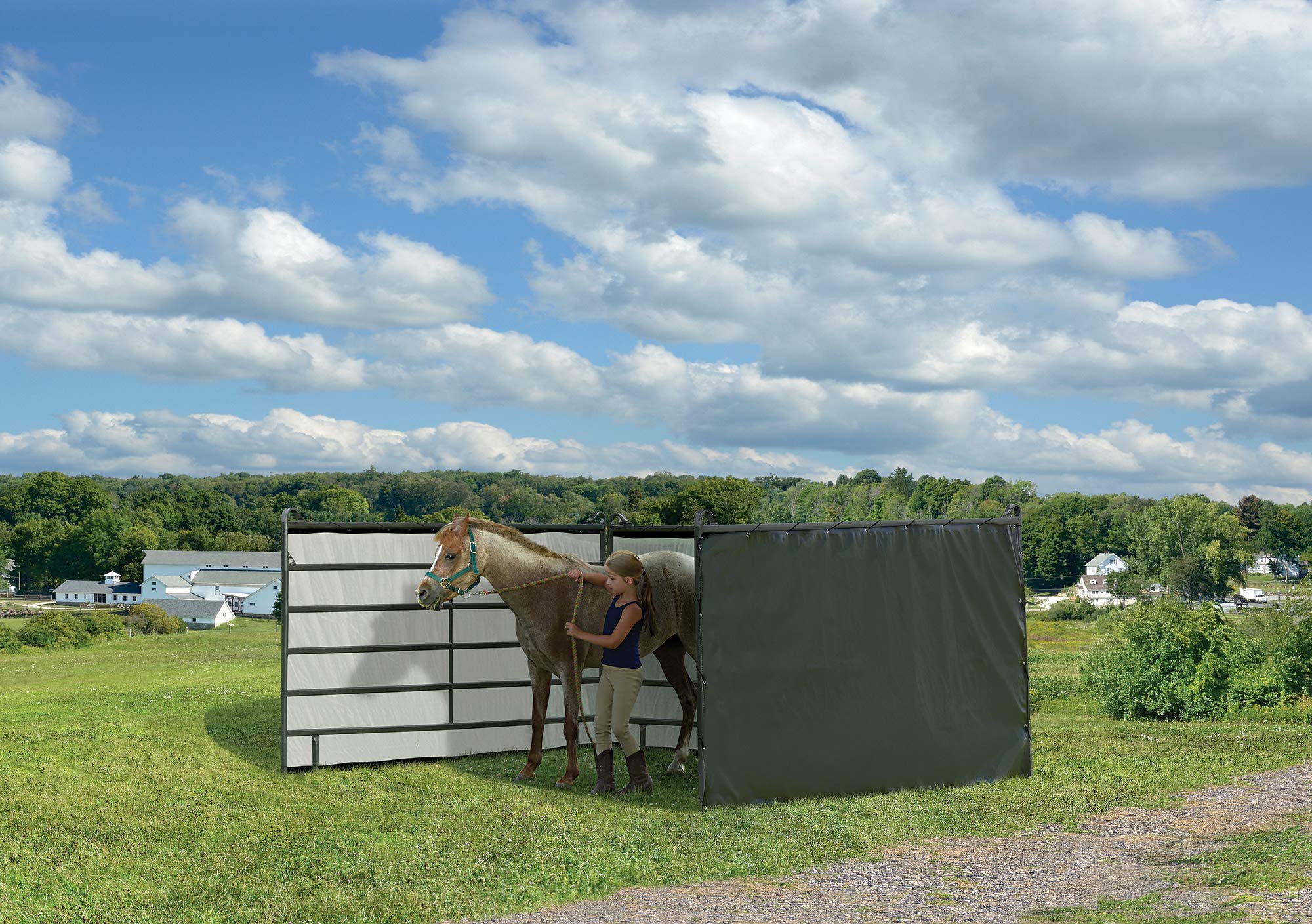 ShelterLogic 10' x 10' Enclosure Kit for Outdoor Corral Shelter Cover (Corral Frame and Panels, Top Cover NOT Included) Green - Image 3