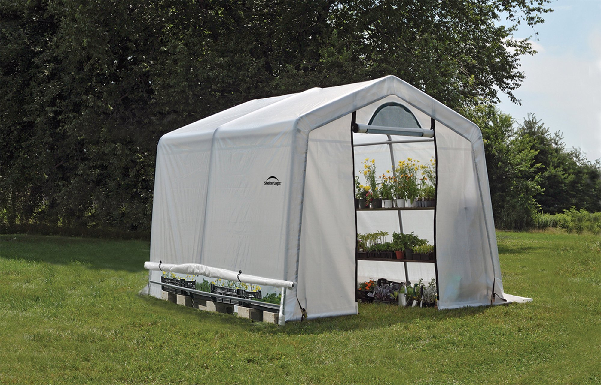 ShelterLogic 10' x 10' GrowIT Greenhouse-in-a-Box Easy Flow Peak Roof Style Easy Access Outdoor Grow House with Translucent Waterproof Cover - Image 4