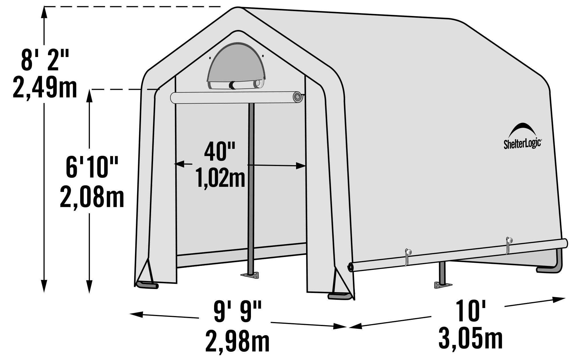 ShelterLogic 10' x 10' GrowIT Greenhouse-in-a-Box Easy Flow Peak Roof Style Easy Access Outdoor Grow House with Translucent Waterproof Cover - Image 5