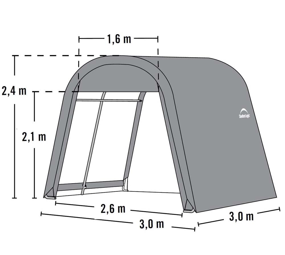 ShelterLogic 10' x 10' Shed-in-a-Box All Season Steel Metal Round Roof Outdoor Storage Shed with Waterproof Cover and Heavy Duty Reusable Auger Anchors, grey - Image 7