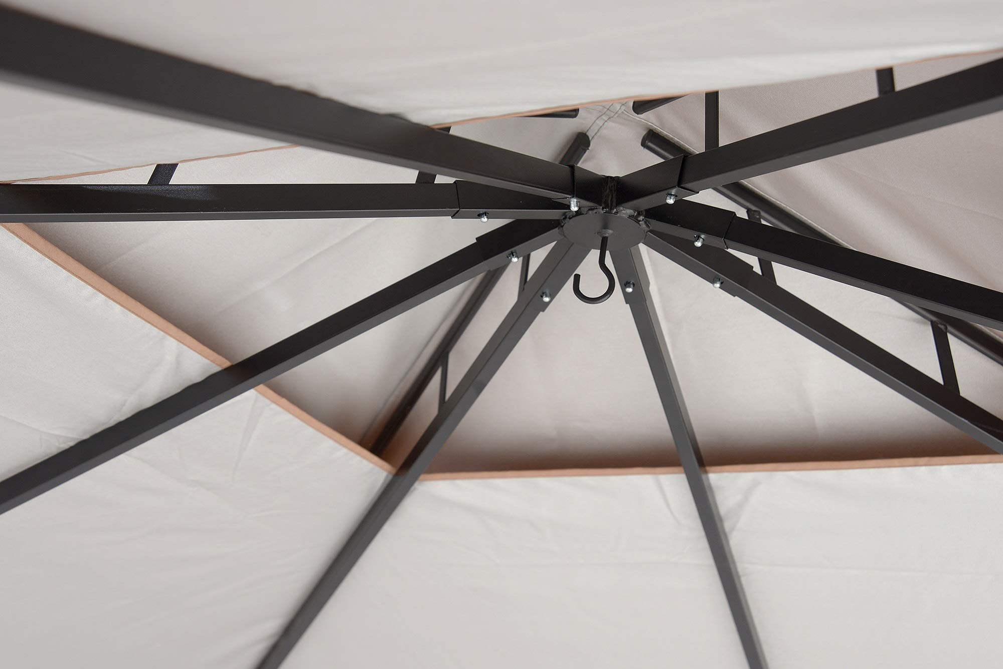ShelterLogic 11' x 11' Canopy Series Redwood Easy Assembly Seasonal Shade UV Protection with Extendable Awning Outdoor Gazebo - Image 6