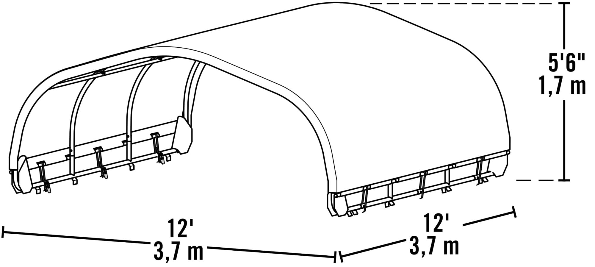 ShelterLogic 12' x 12' Corral Shelter and Livestock Shade Waterproof and UV Treated Universal Cover for Horses, Goats, and Other Livestock (Corral Panels Not Included) (Corral Shelter) - Image 4