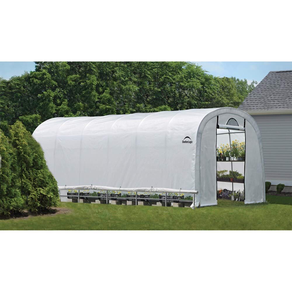 ShelterLogic 12' x 24' x 8' GrowIT Greenhouse Walk-Thru Access Round Roof Style Outdoor Backyard Garden Heavy Duty Plant Shelter - Image 3