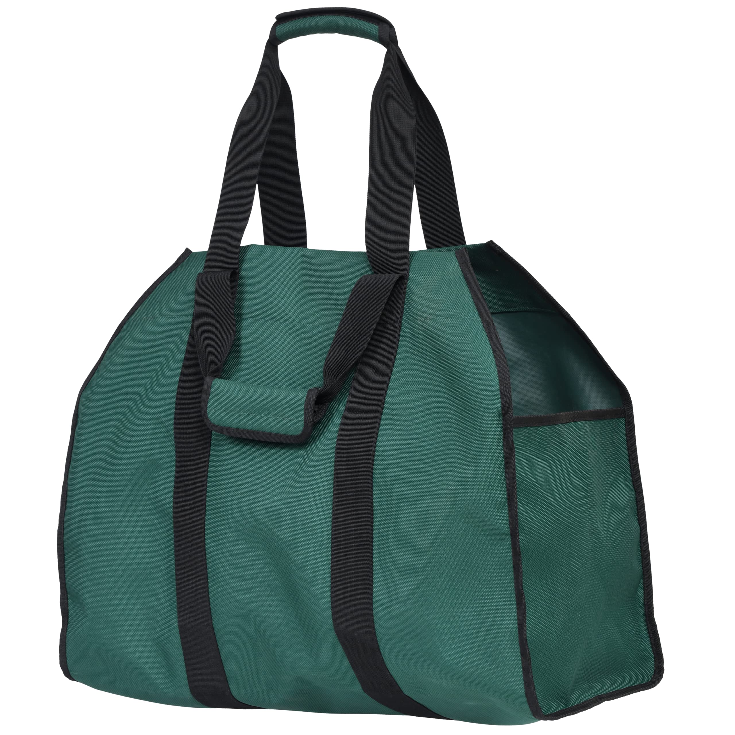 ShelterLogic 24" Heavy-Duty Large Water-Repellent Firewood Log Holder and Carrier Bag, Green