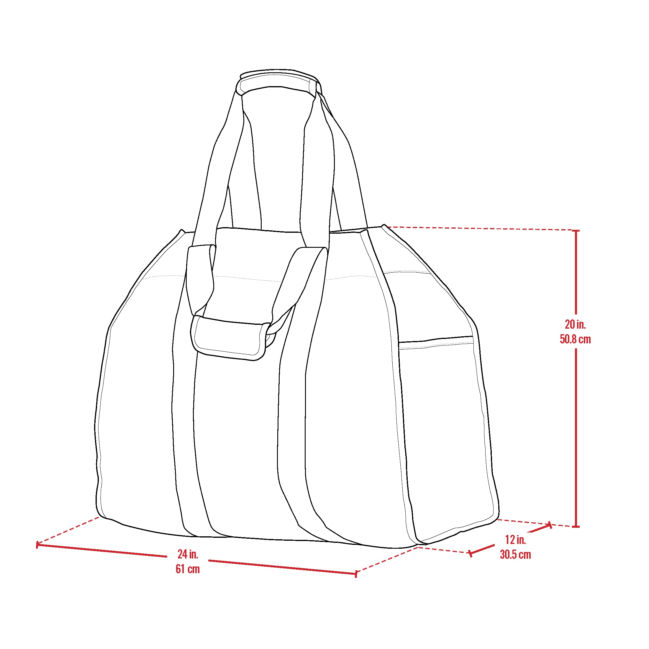ShelterLogic 24" Heavy-Duty Large Water-Repellent Firewood Log Holder and Carrier Bag, Green - Image 3