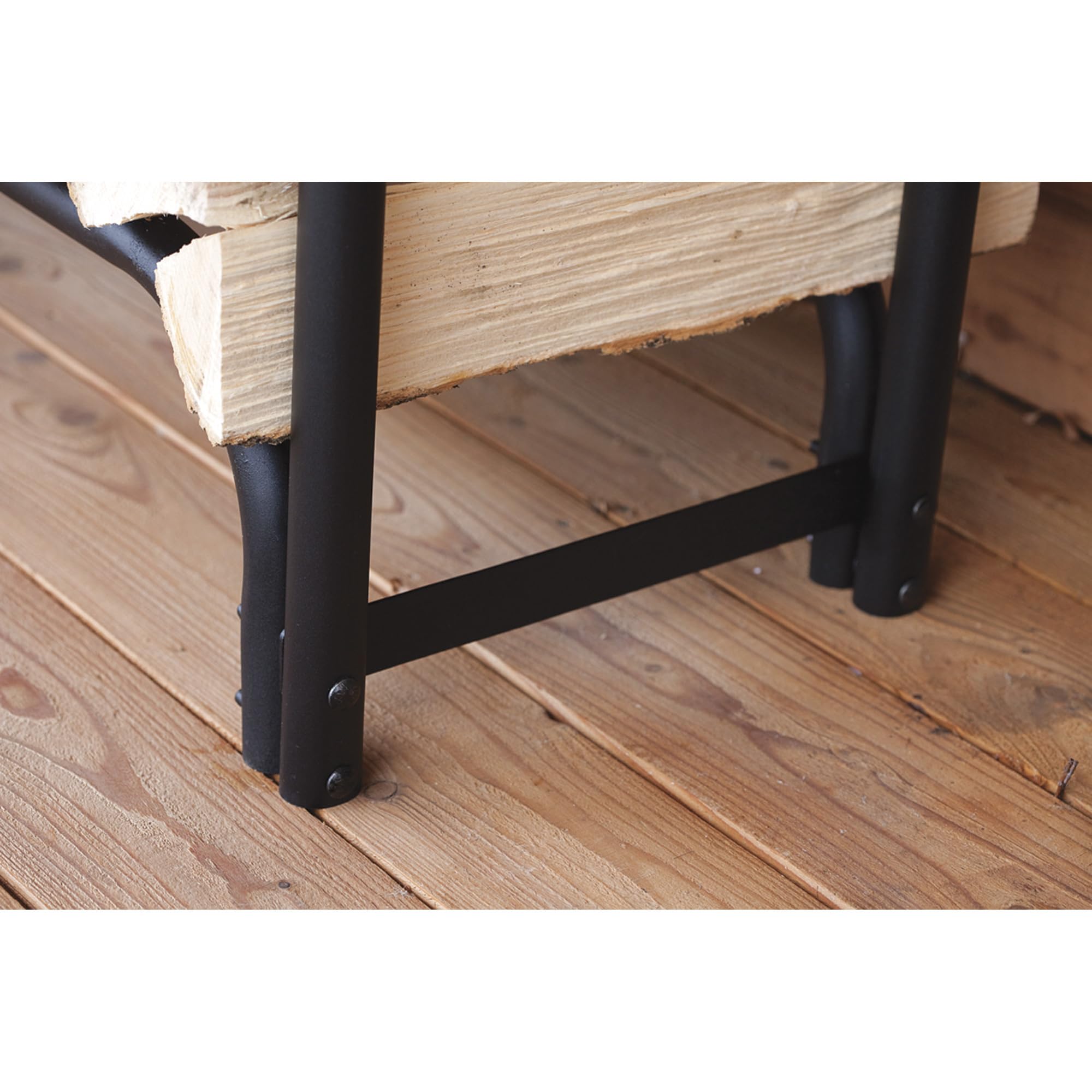ShelterLogic 4' Adjustable Heavy Duty Outdoor Firewood Rack with Steel Frame Construction and Water-Resistant Cover - Image 4