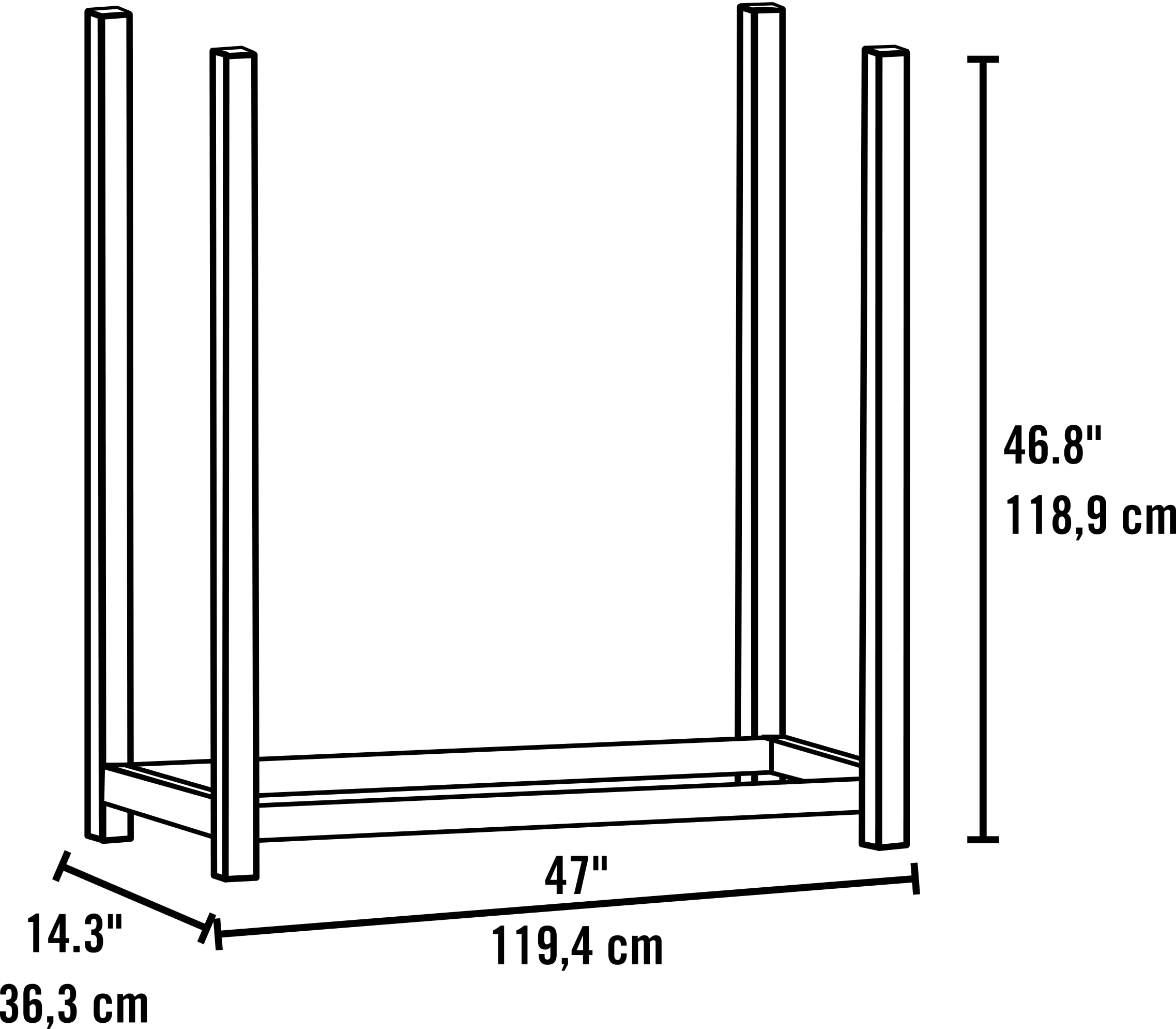 ShelterLogic 4' Firewood-Rack-in-A-Box All-Season Ultra Duty Steel Premium Firewood Rack Without Cover - Image 5