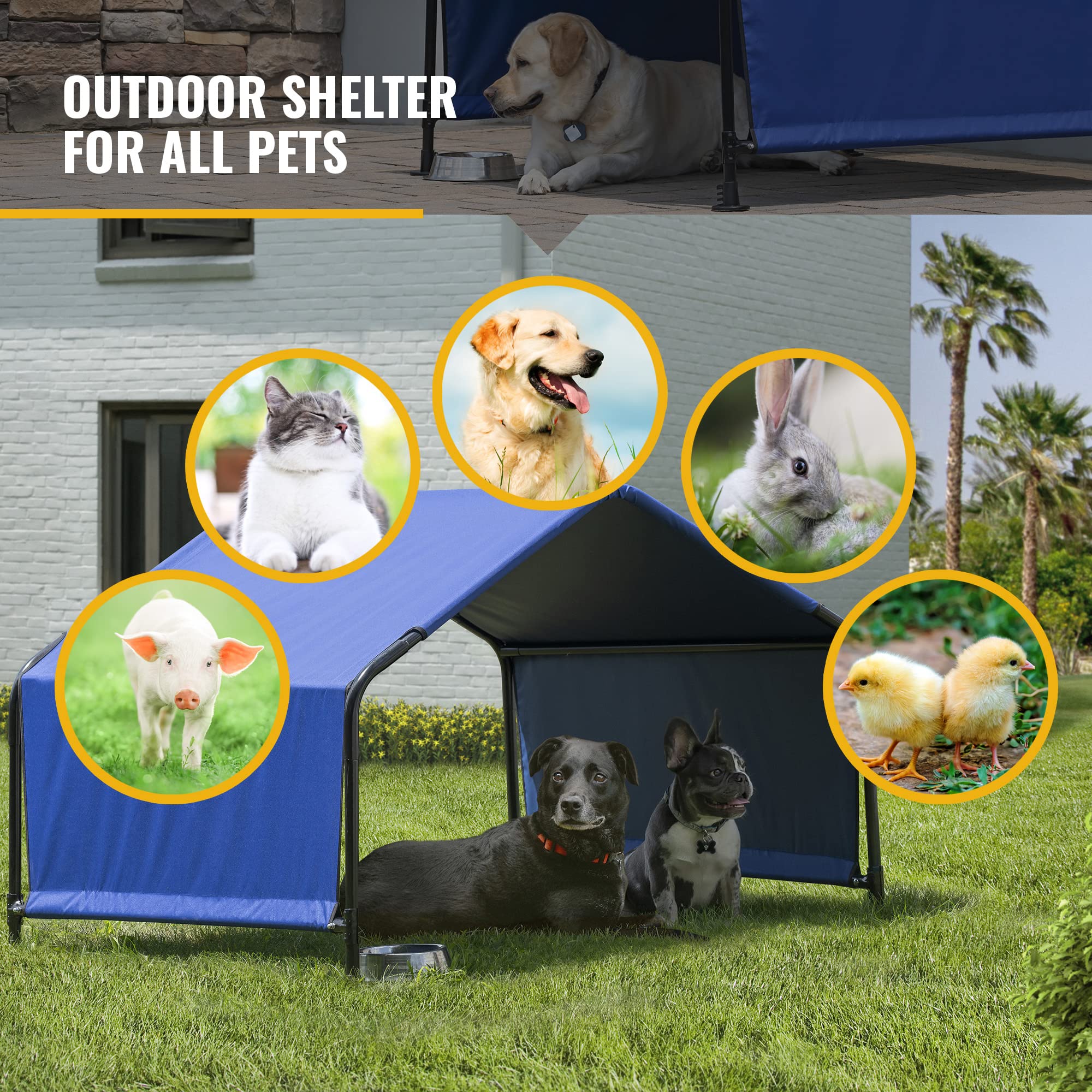 ShelterLogic 4' Outdoor Pet Shade, Versatile Pet Canopy Tent for Dogs, Cats, Small Animals and Livestock, Blue - Image 3
