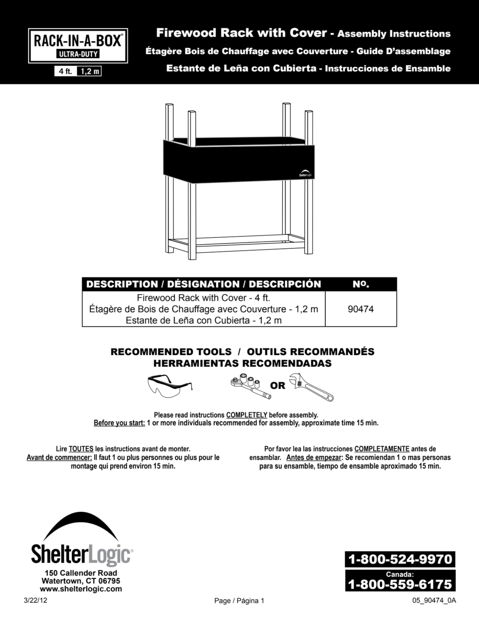 ShelterLogic 4' Ultra-Duty Firewood Rack-in-a-Box Wood Storage with Premium Steel Frame and Adjustable Water-Resistant Cover - Image 7