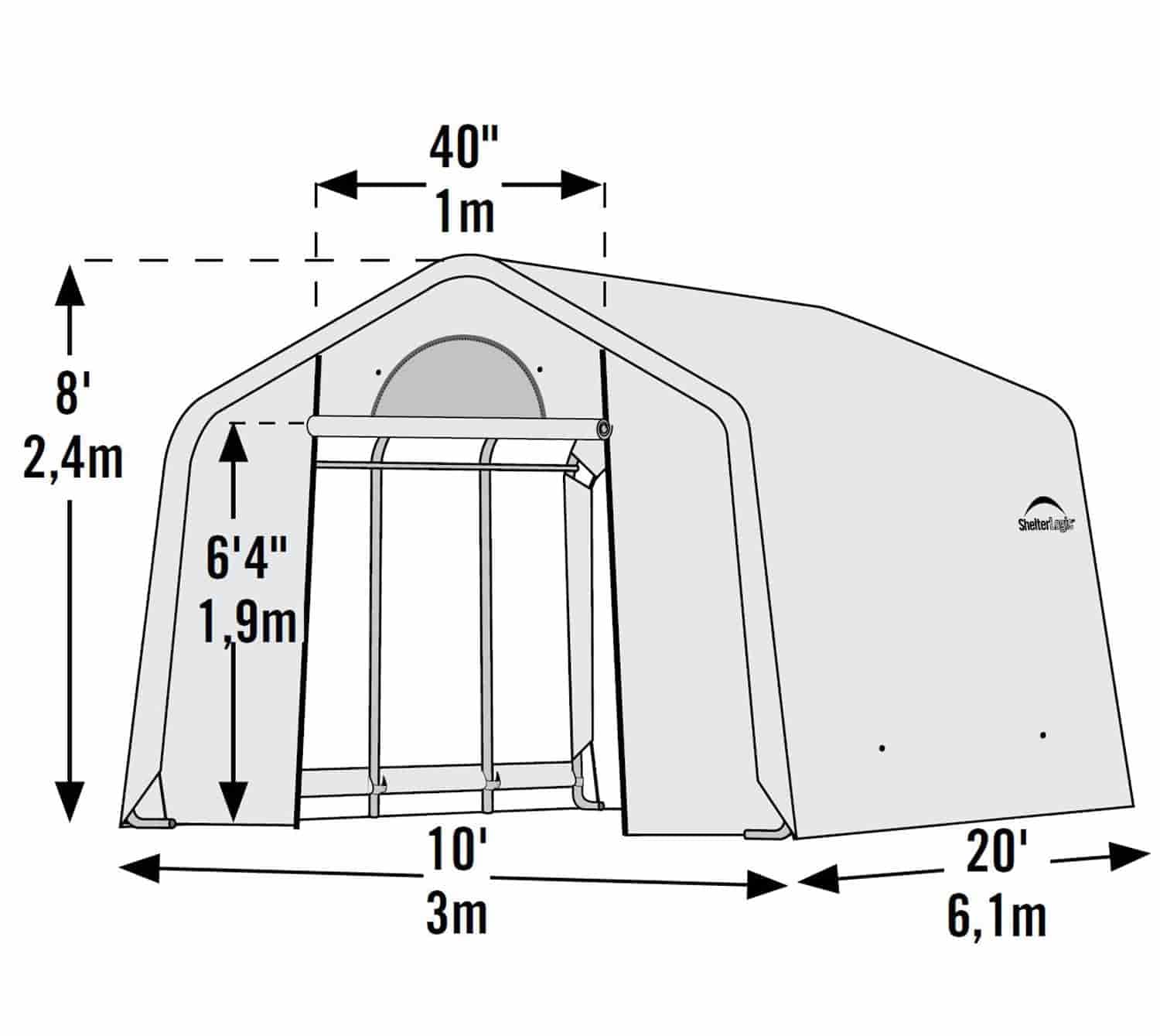 ShelterLogic 70658 Greenhouse-in-a-Box Flow Peak Roof Style Easy Access Outdoor Grow House with Translucent Waterproof Cover, 10' x 20' - Image 8