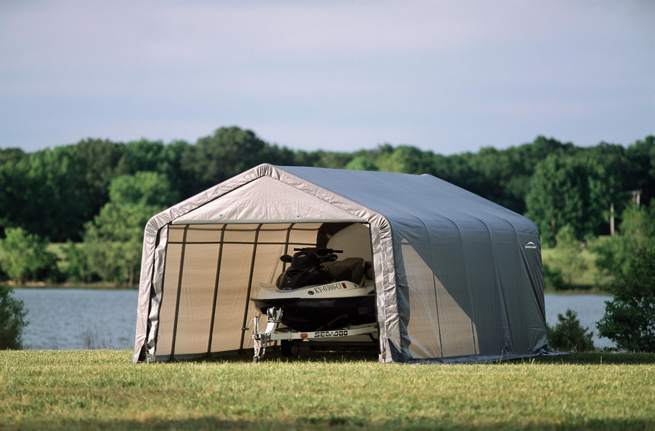 ShelterLogic 71434 Grey 12'x20'x8' Peak Style Shelter - Image 9