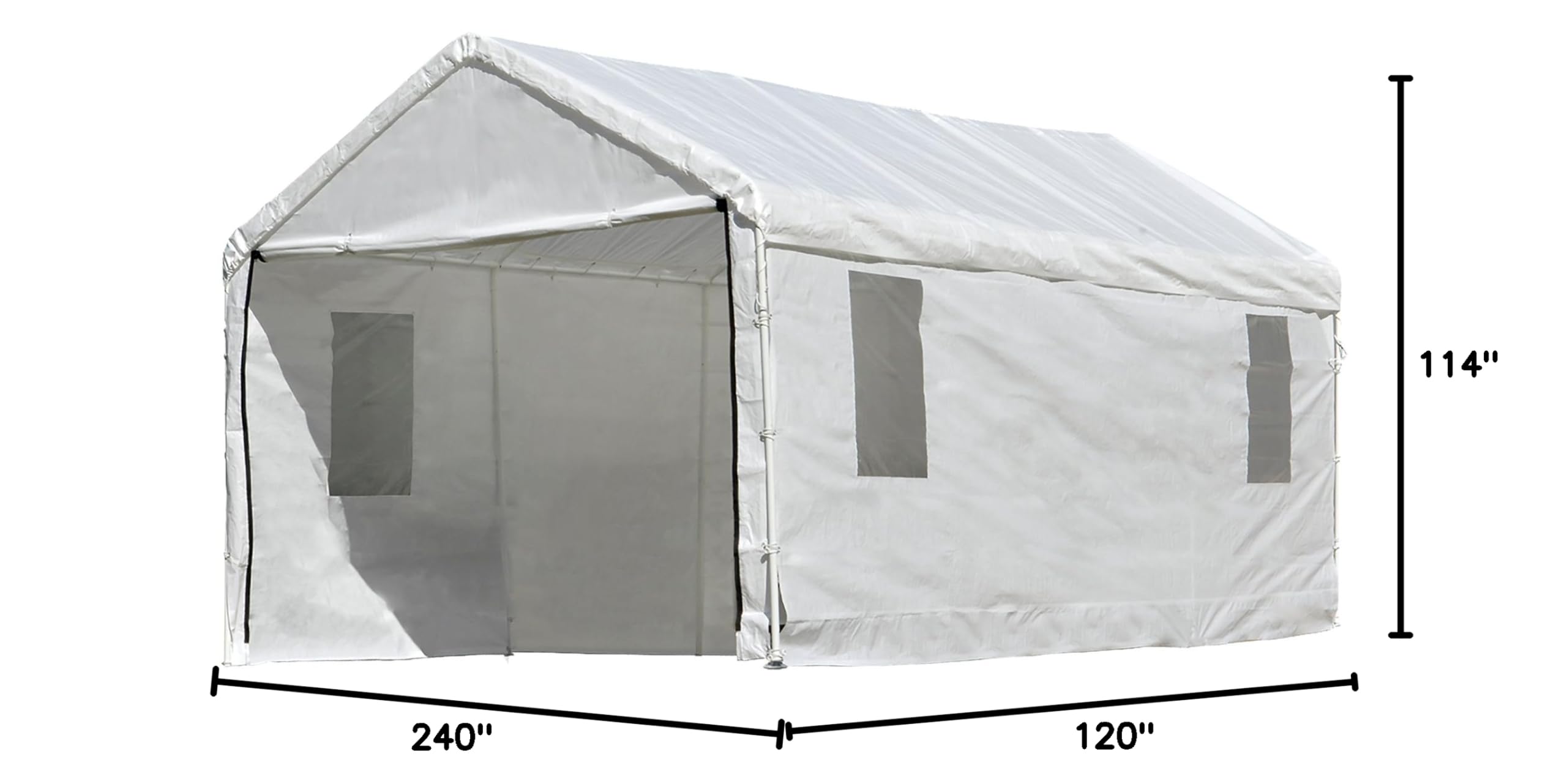 ShelterLogic MaxAP 10 x 20 x 1 ft White Enclosure Kit with Windows for Canopy - Image 10
