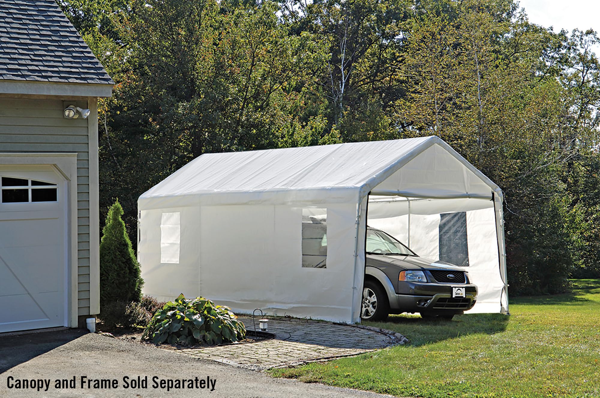 ShelterLogic MaxAP 10 x 20 x 1 ft White Enclosure Kit with Windows for Canopy - Image 3
