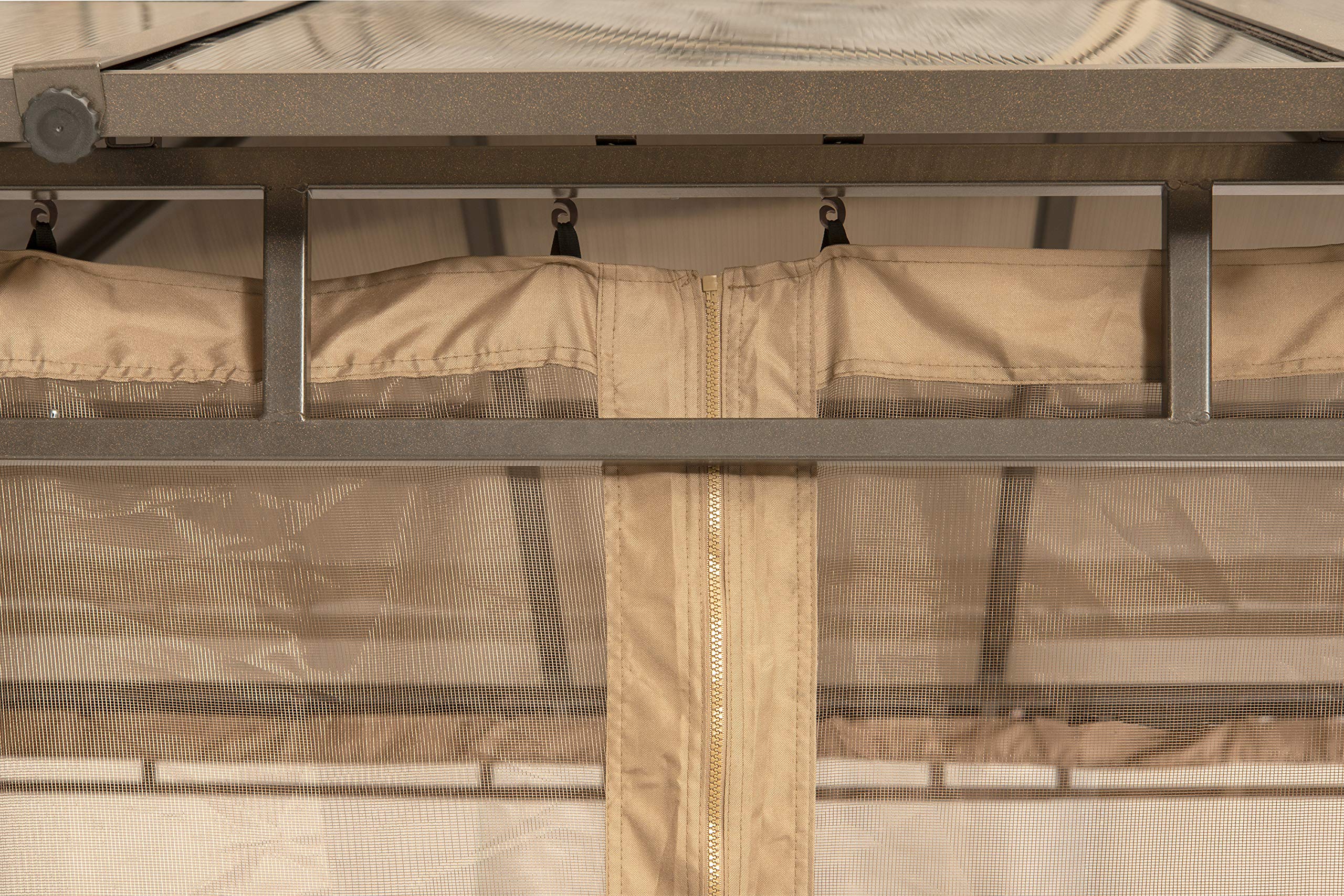 ShelterLogic Outdoor 10' x 12' Sycamore Hardtop Gazebo and Screenhouse - Image 15