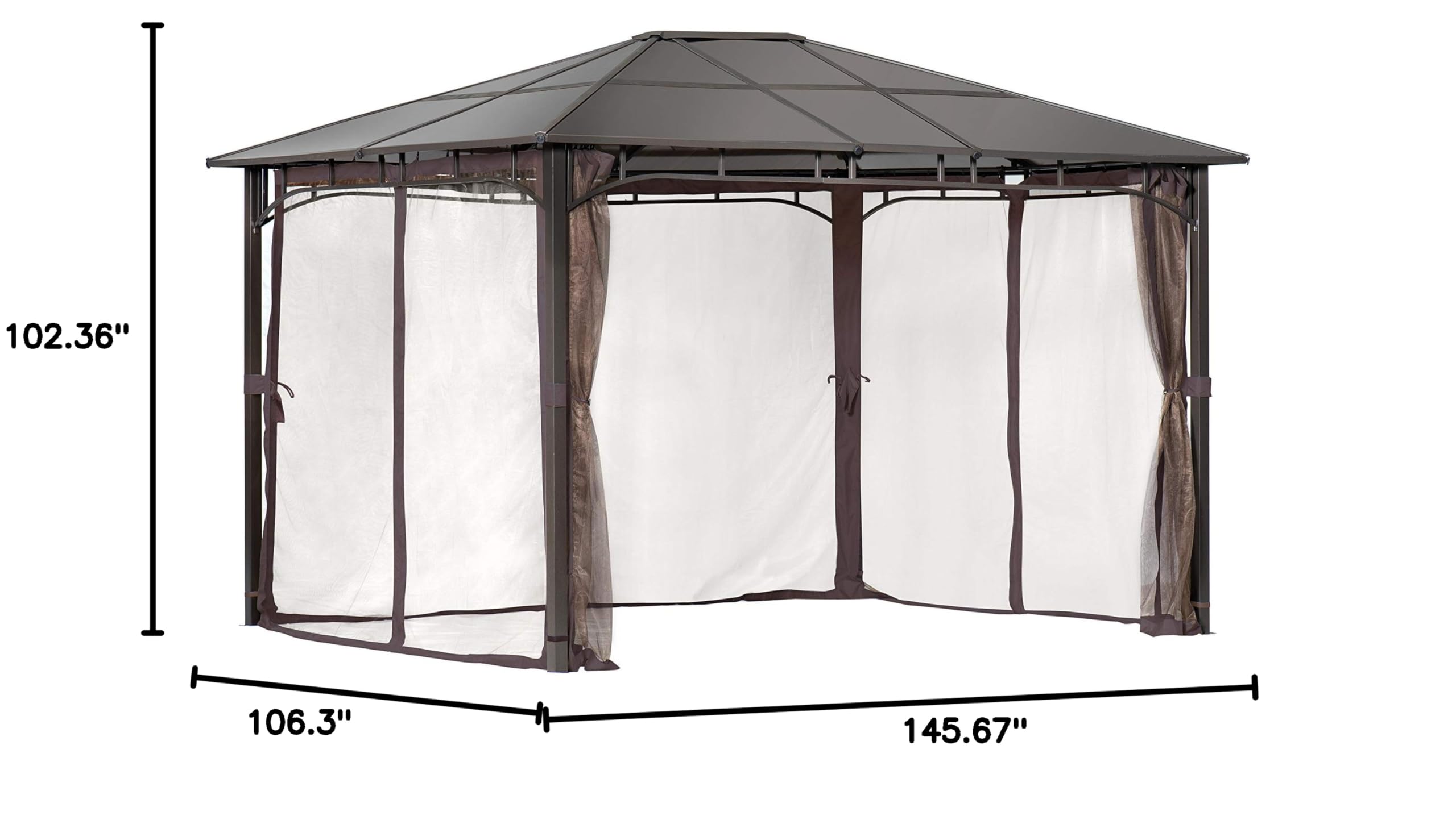 ShelterLogic Outdoor 10' x 12' Sycamore Hardtop Gazebo and Screenhouse - Image 17