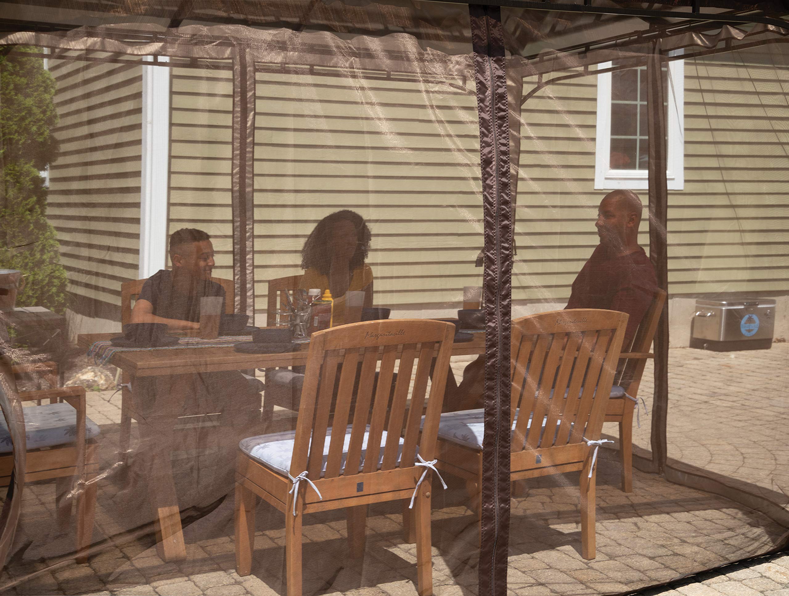 ShelterLogic Outdoor 10' x 12' Sycamore Hardtop Gazebo and Screenhouse - Image 4
