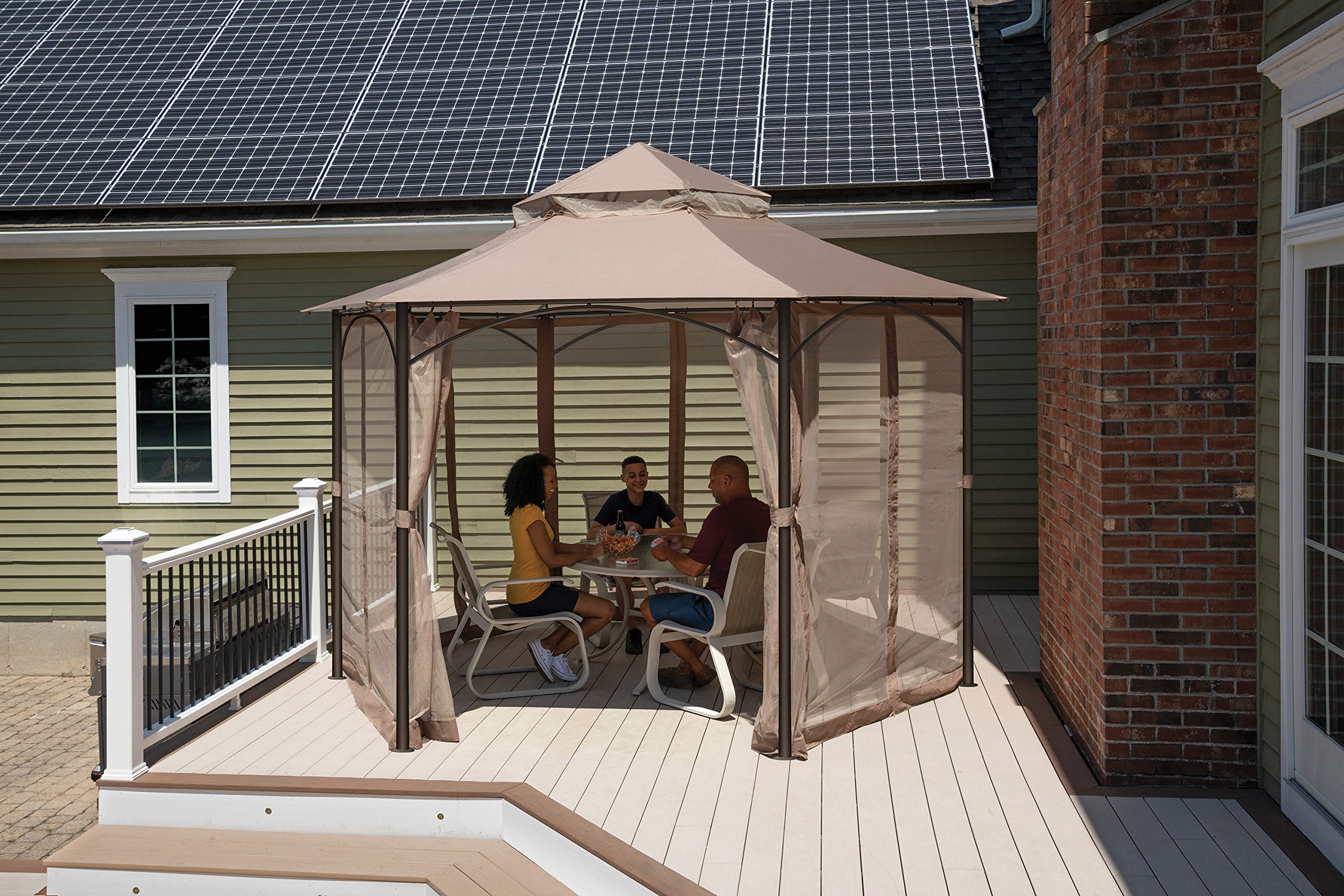 ShelterLogic Outdoor 11' x 11' Magnolia Vented Soft Top Gazebo and Screenhouse - Image 13