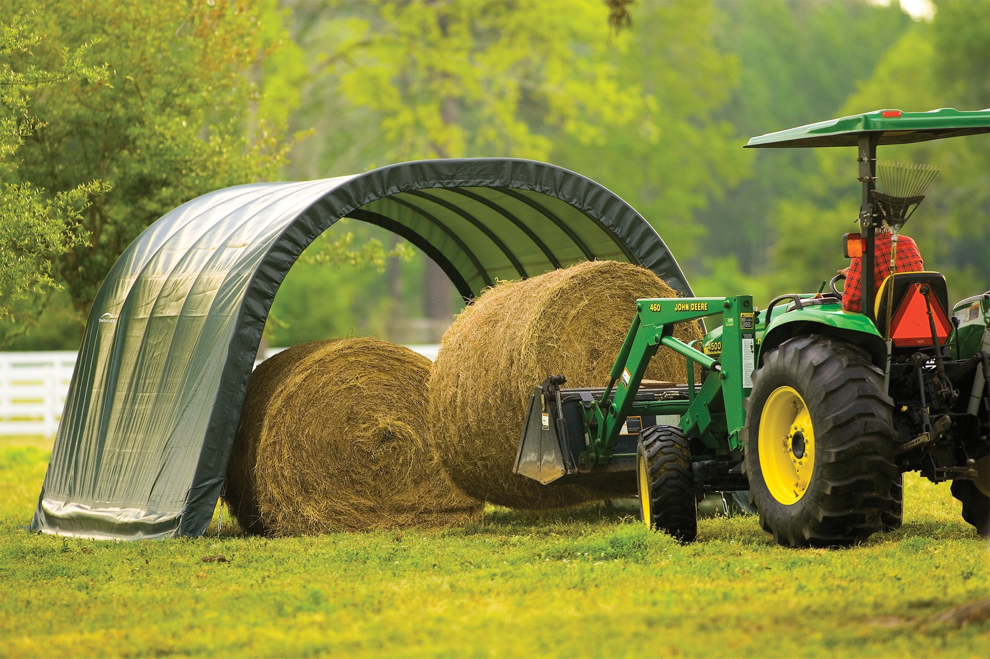 ShelterLogic Peak Style Run-in Shed - Green, 24ft.L x 22ft.W x 12ft.H, Model Number 58542 - Image 5