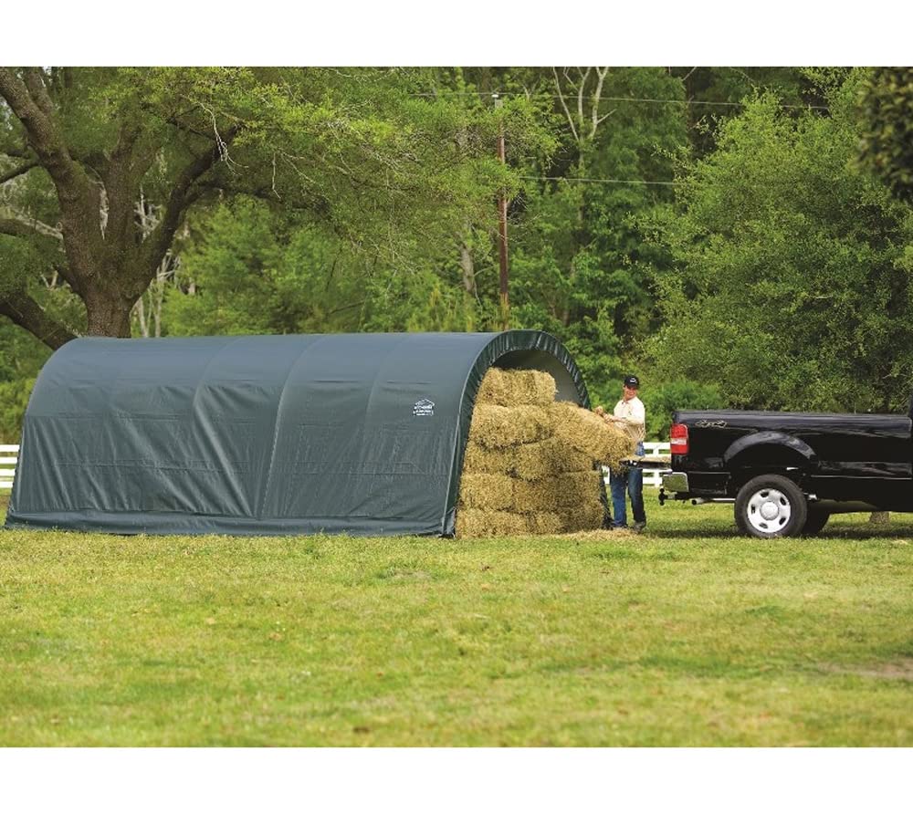 ShelterLogic Round Style Run-In Shelter, Green, 12 x 20 x 10 ft. - Image 4