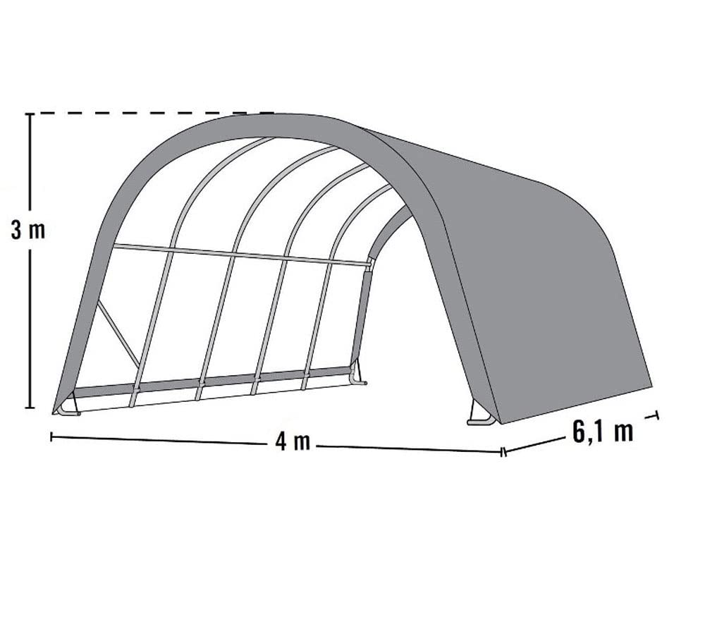 ShelterLogic Round Style Run-In Shelter, Green, 12 x 20 x 10 ft. - Image 7