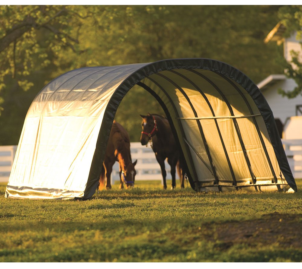 ShelterLogic Round Style Run-in Shelter, Green, 12 x 20 x 8 ft. - Image 3