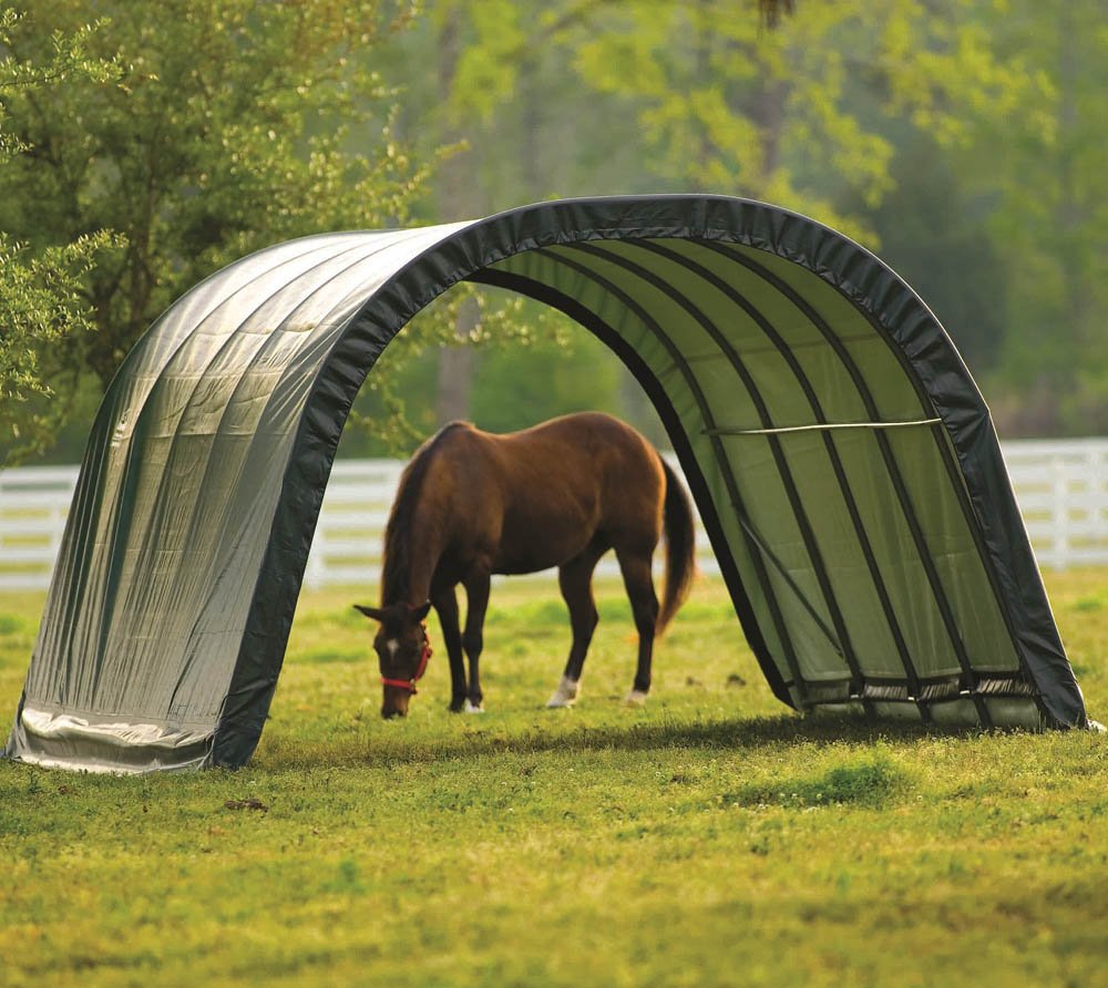 ShelterLogic Round Style Run-in Shelter, Green, 12 x 20 x 8 ft. - Image 4