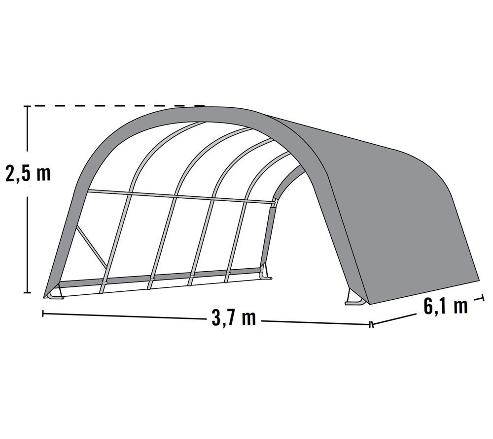 ShelterLogic Round Style Run-in Shelter, Green, 12 x 20 x 8 ft. - Image 7