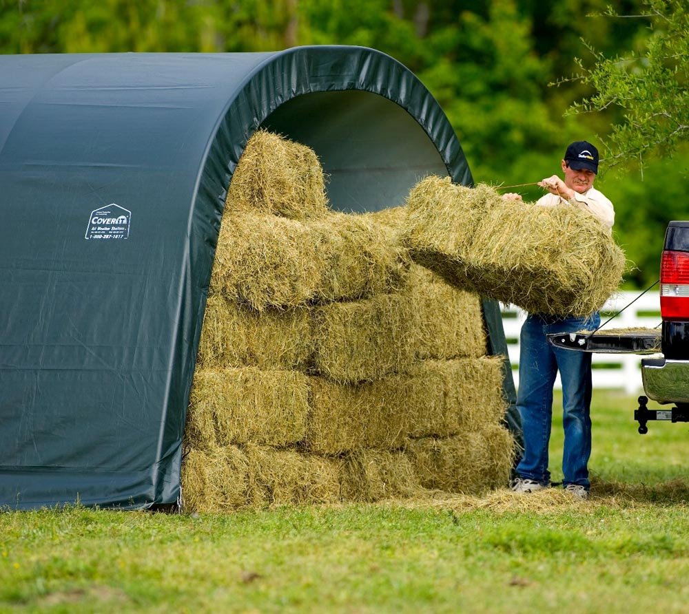ShelterLogic Round Style Run-in Shelter, Green, 12 x 20 x 8 ft. - Image 8