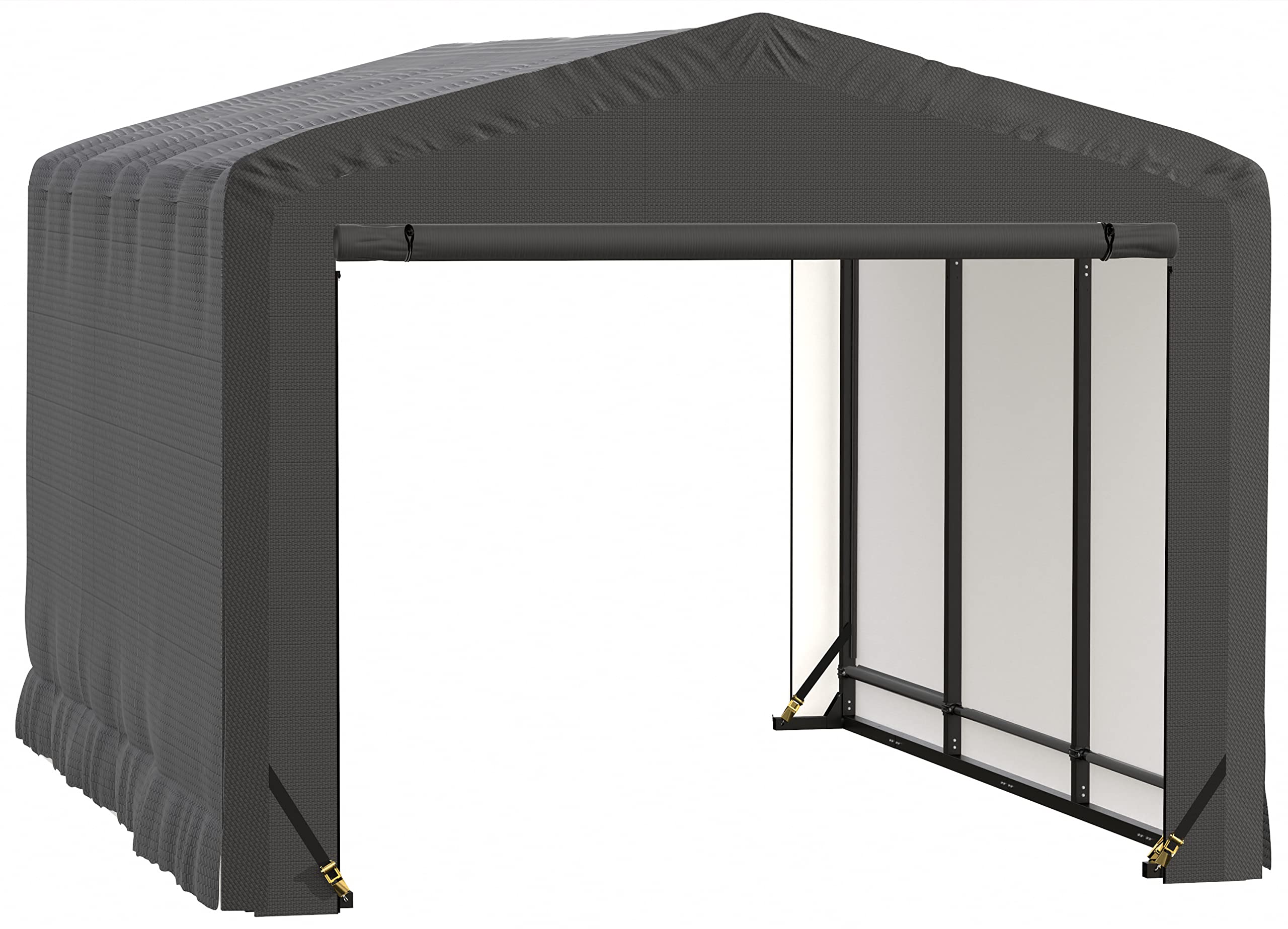 ShelterLogic ShelterTube Garage & Storage Shelter, 10' x 14' x 8' Heavy-Duty Steel Frame Wind and Snow-Load Rated Enclosure, Gray