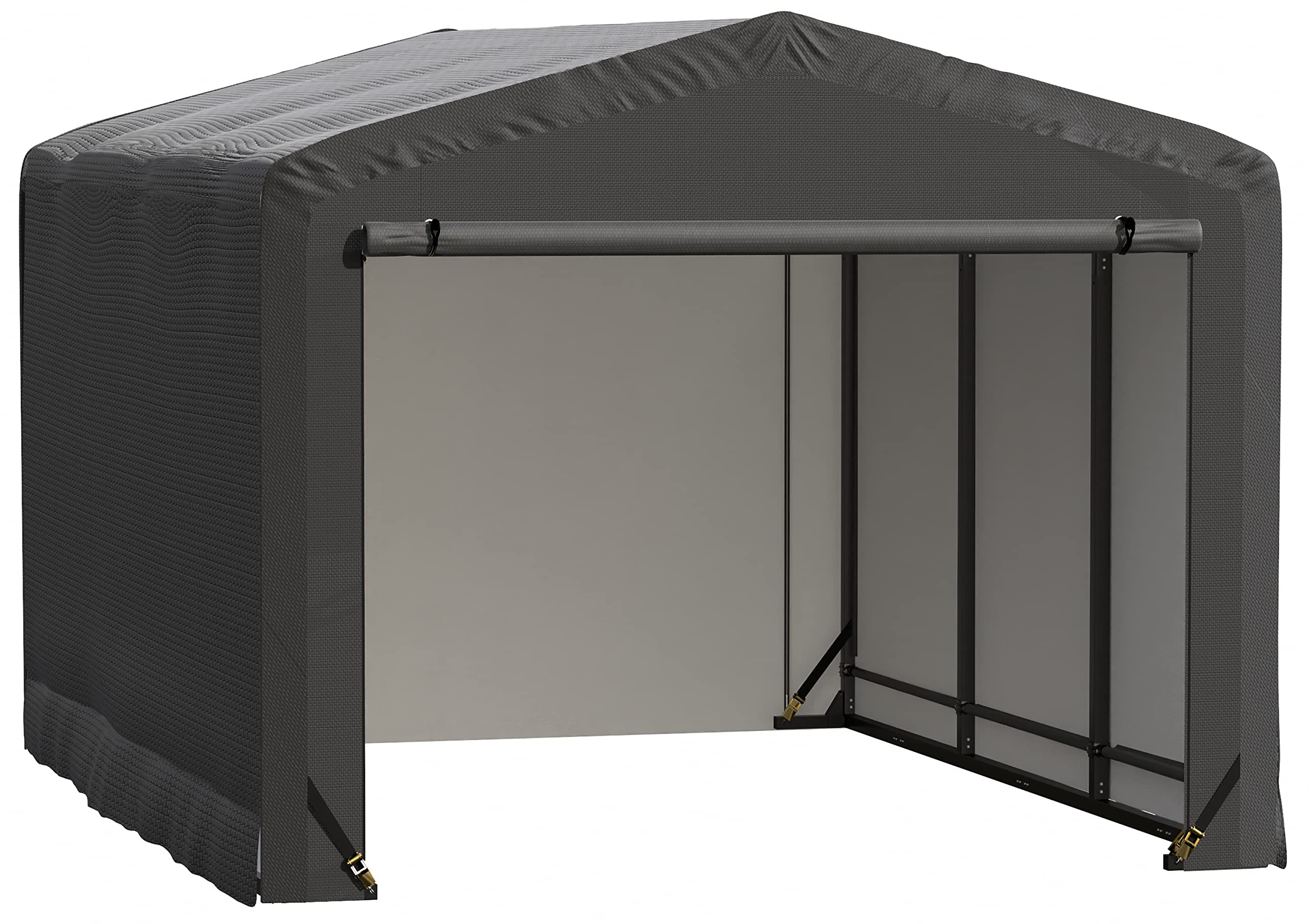 ShelterLogic ShelterTube Garage & Storage Shelter, 10' x 14' x 8' Heavy-Duty Steel Frame Wind and Snow-Load Rated Enclosure, Gray - Image 11