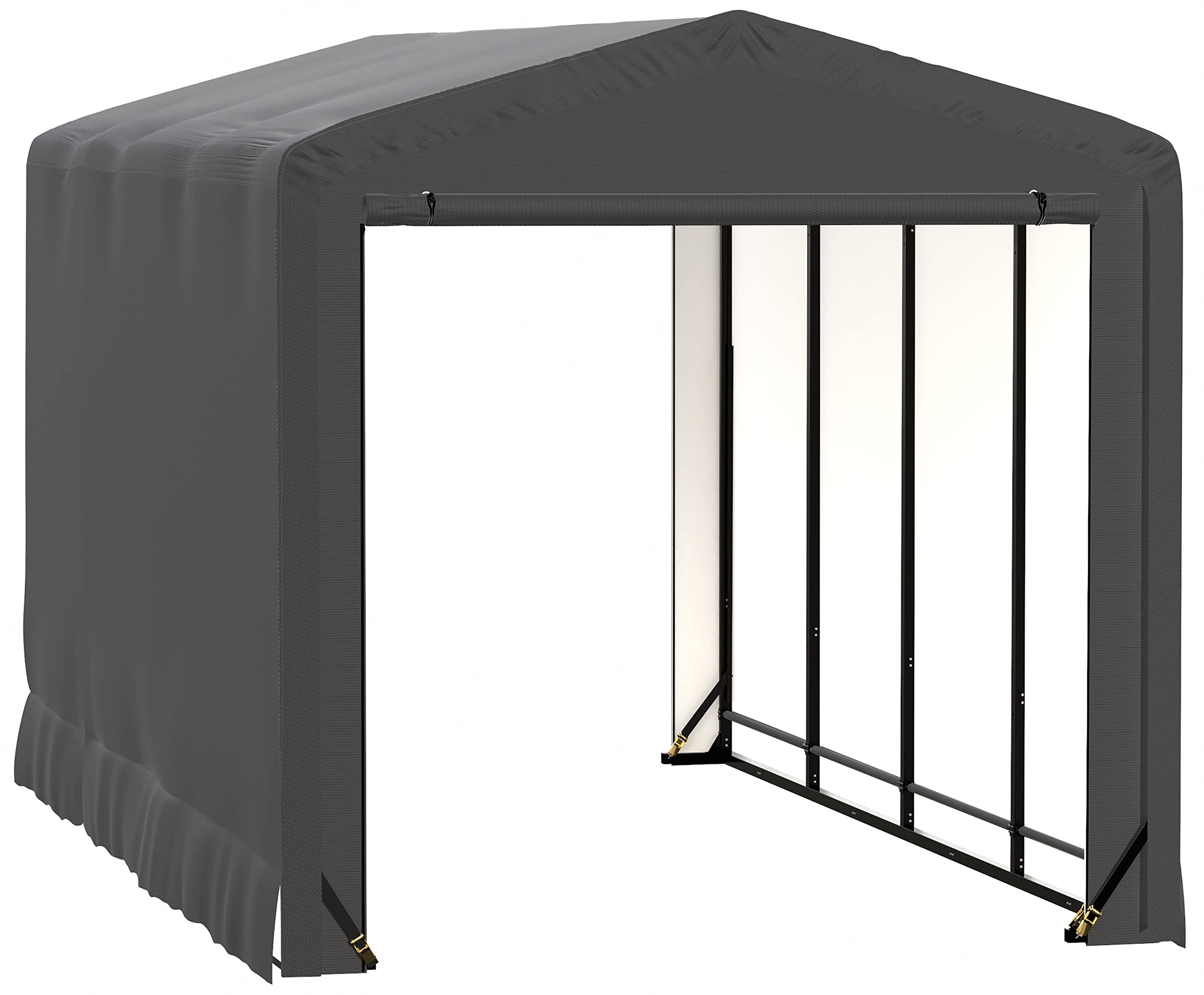 ShelterLogic ShelterTube Garage & Storage Shelter, 10' x 18' x 10' Heavy-Duty Steel Frame Wind and Snow-Load Rated Enclosure, Gray