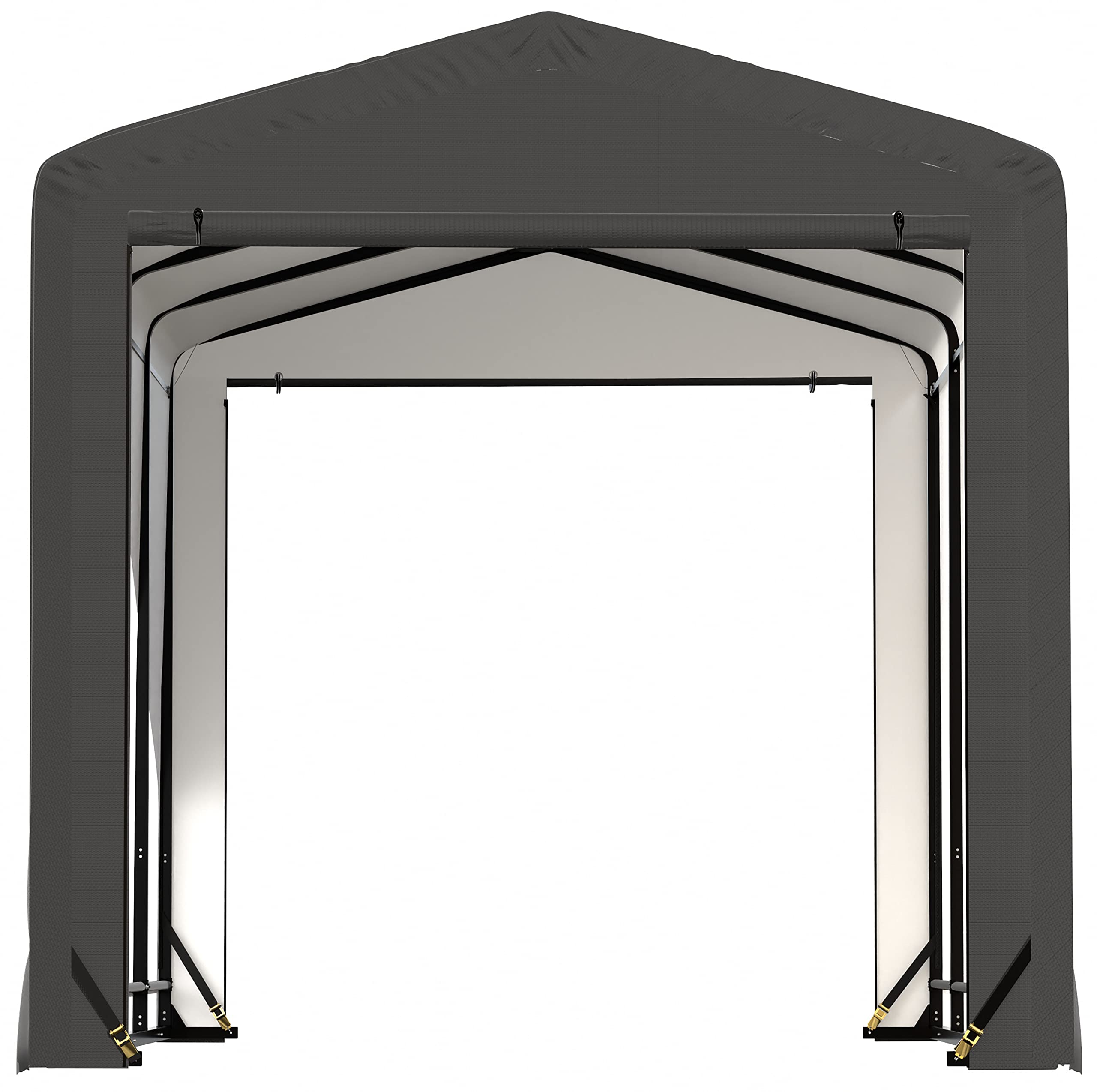 ShelterLogic ShelterTube Garage & Storage Shelter, 10' x 18' x 10' Heavy-Duty Steel Frame Wind and Snow-Load Rated Enclosure, Gray - Image 10