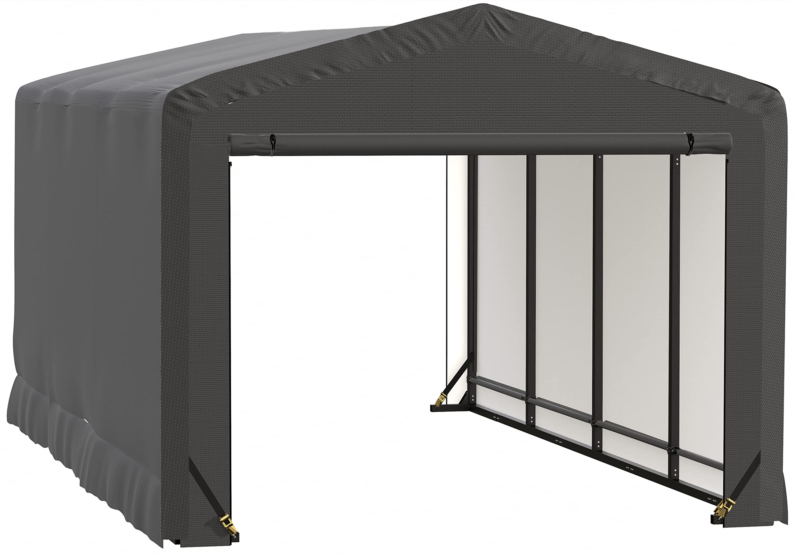 ShelterLogic ShelterTube Garage & Storage Shelter, 10' x 18' x 8' Heavy-Duty Steel Frame Wind and Snow-Load Rated Enclosure, Gray