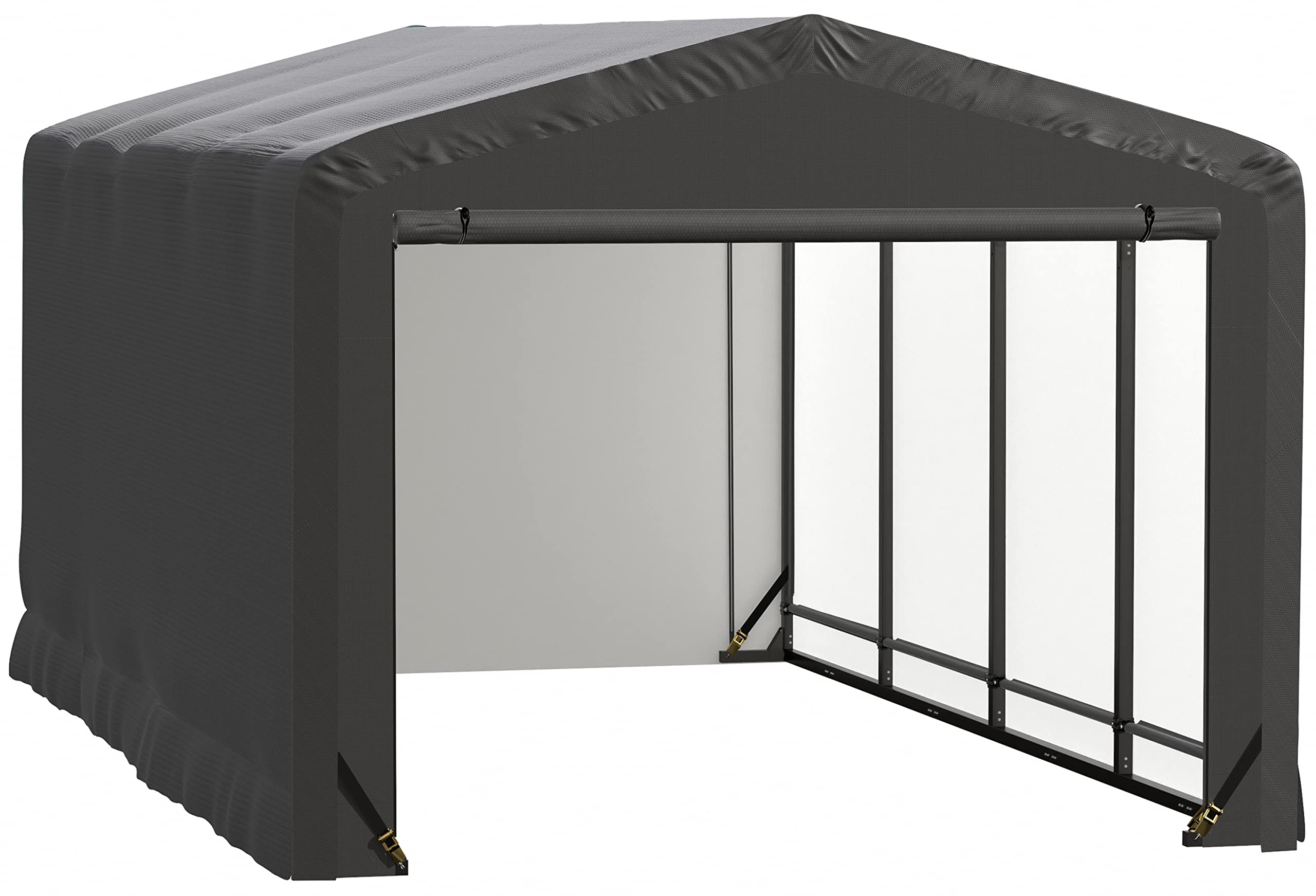 ShelterLogic ShelterTube Garage & Storage Shelter, 10' x 18' x 8' Heavy-Duty Steel Frame Wind and Snow-Load Rated Enclosure, Gray - Image 11