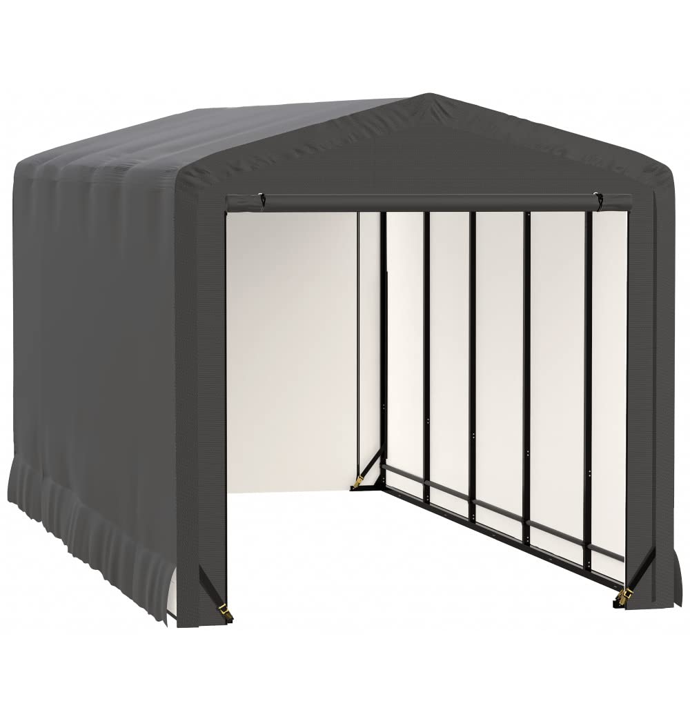 ShelterLogic ShelterTube Garage & Storage Shelter, 10' x 23' x 10' Heavy-Duty Steel Frame Wind and Snow-Load Rated Enclosure, Gray