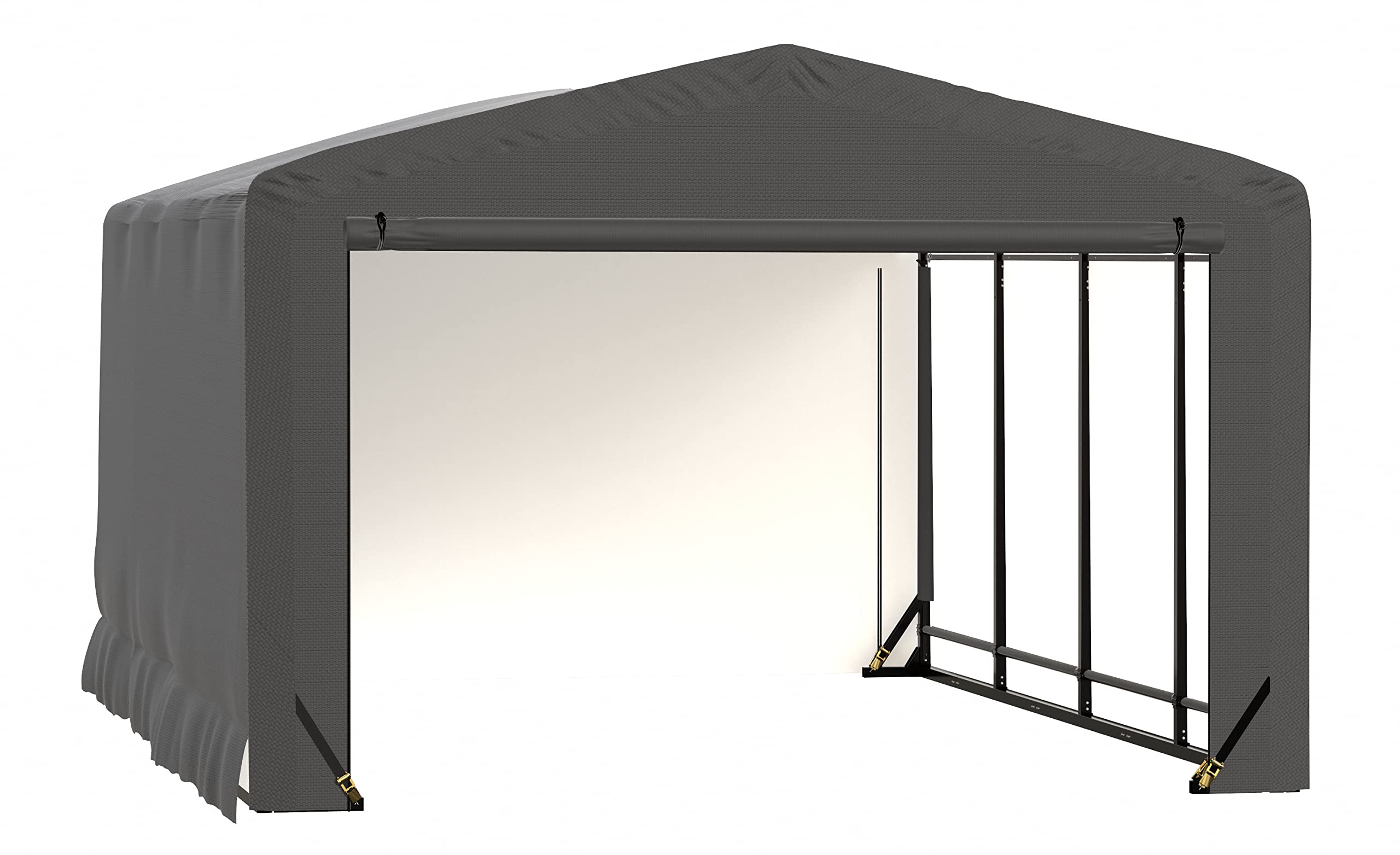 ShelterLogic ShelterTube Garage & Storage Shelter, 12' x 18' x 8' Heavy-Duty Steel Frame Wind and Snow-Load Rated Enclosure, Gray - Image 11