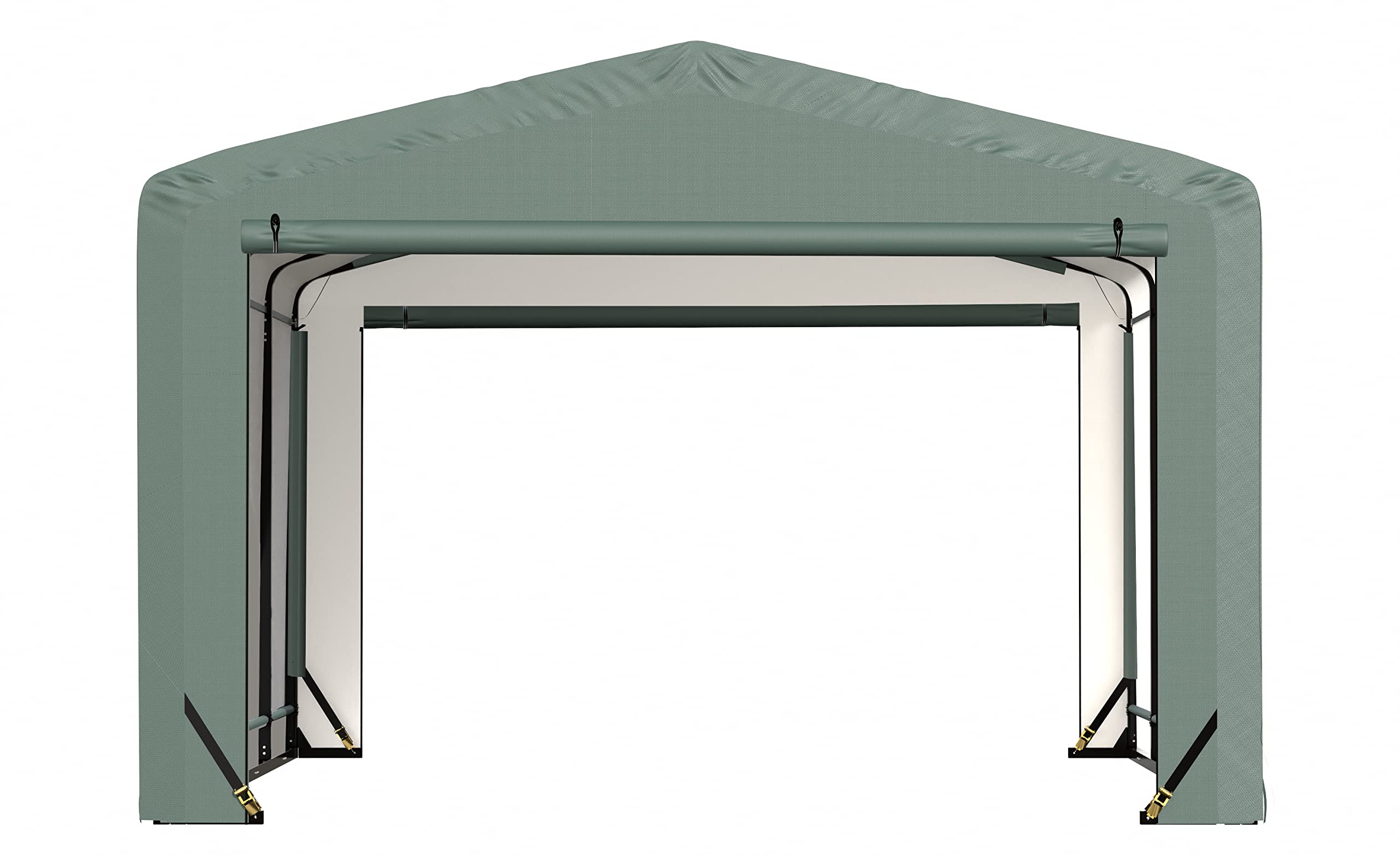 ShelterLogic ShelterTube Garage & Storage Shelter, 12' x 18' x 8' Heavy-Duty Steel Frame Wind and Snow-Load Rated Enclosure, Green - Image 10