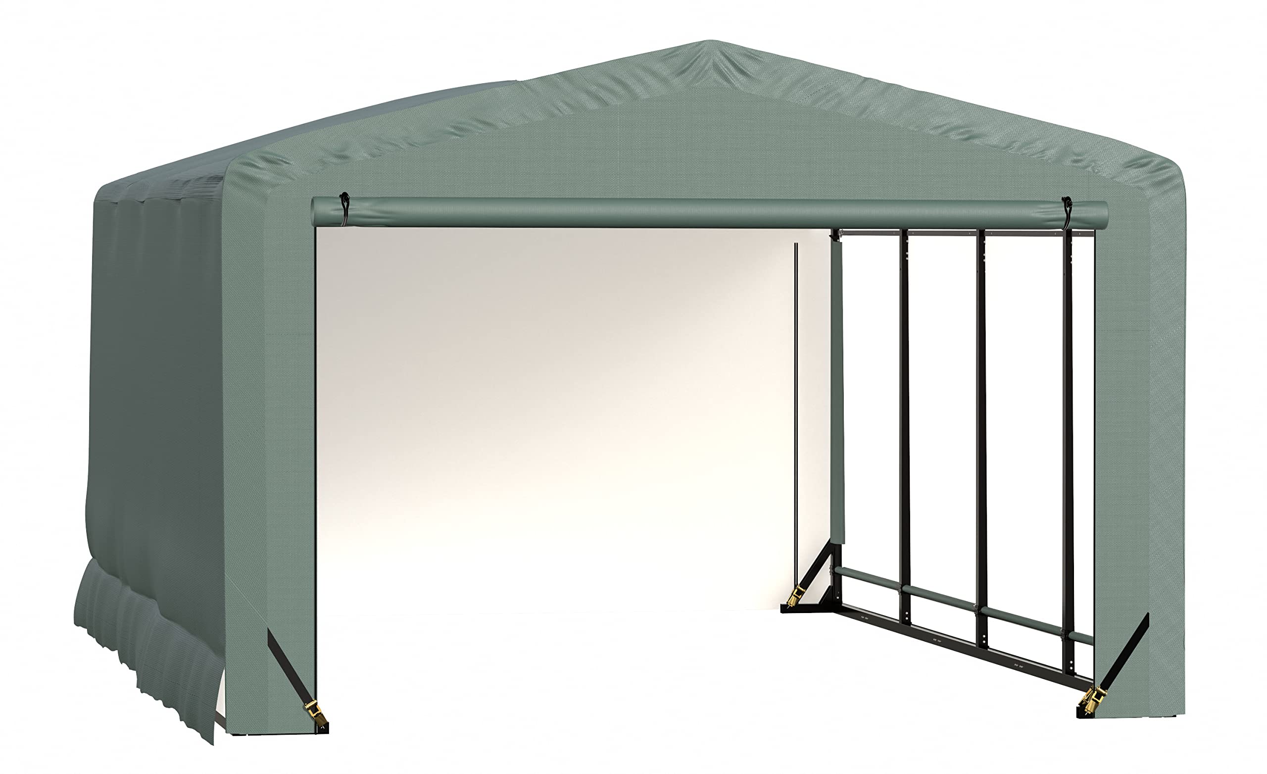 ShelterLogic ShelterTube Garage & Storage Shelter, 12' x 18' x 8' Heavy-Duty Steel Frame Wind and Snow-Load Rated Enclosure, Green - Image 11