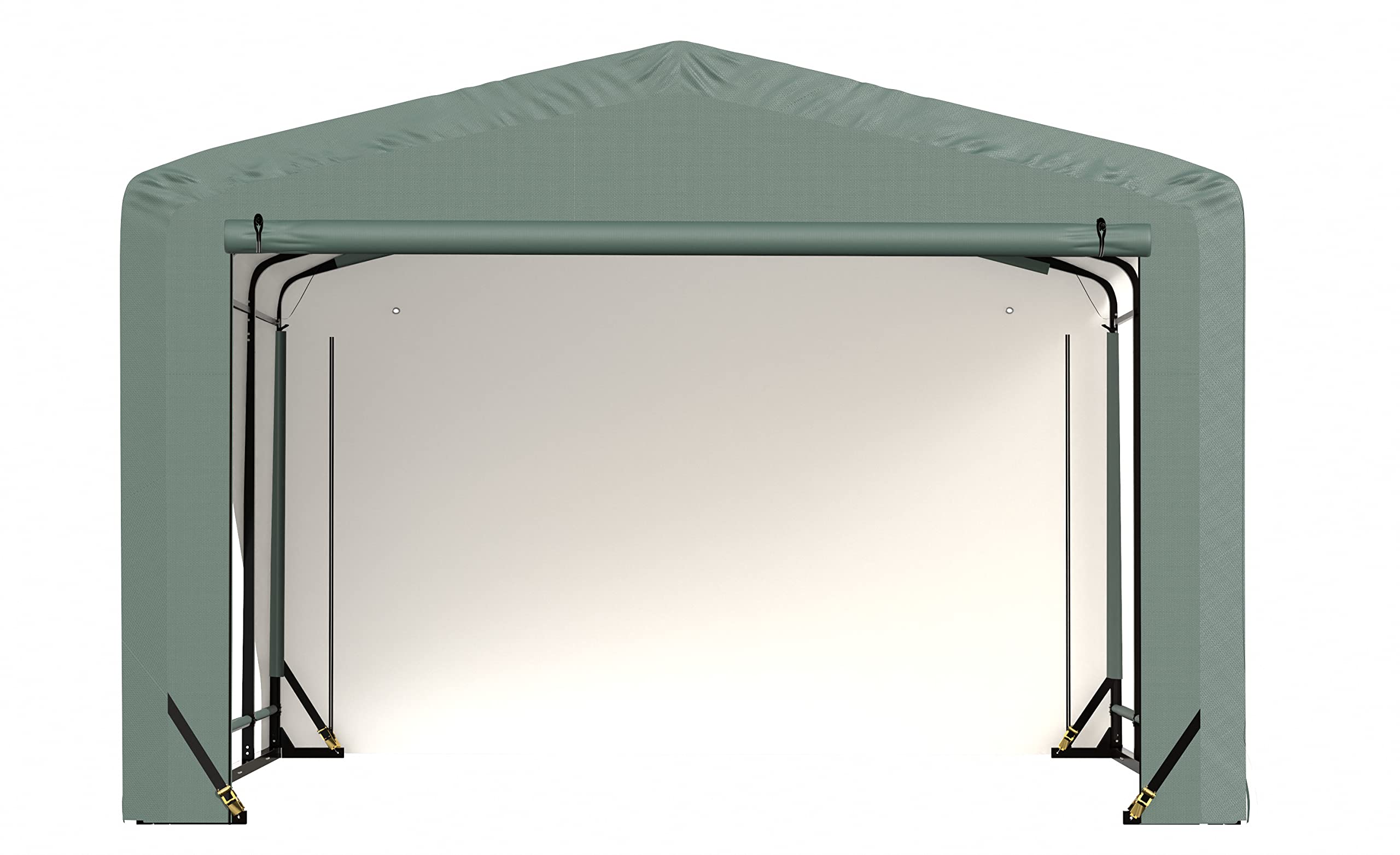 ShelterLogic ShelterTube Garage & Storage Shelter, 12' x 18' x 8' Heavy-Duty Steel Frame Wind and Snow-Load Rated Enclosure, Green - Image 8
