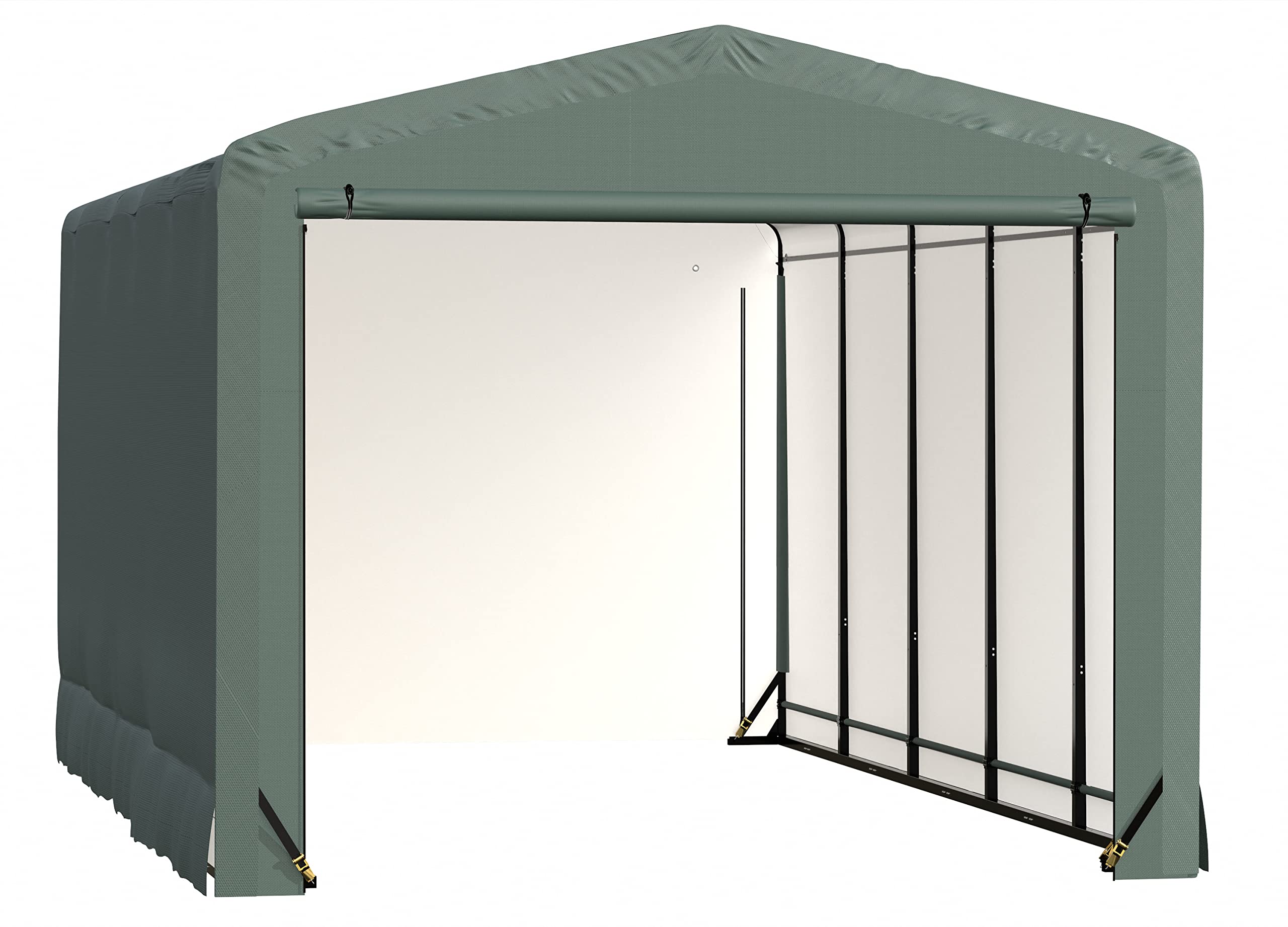 ShelterLogic ShelterTube Garage & Storage Shelter, 12' x 23' x 10' Heavy-Duty Steel Frame Wind and Snow-Load Rated Enclosure, Green - Image 11