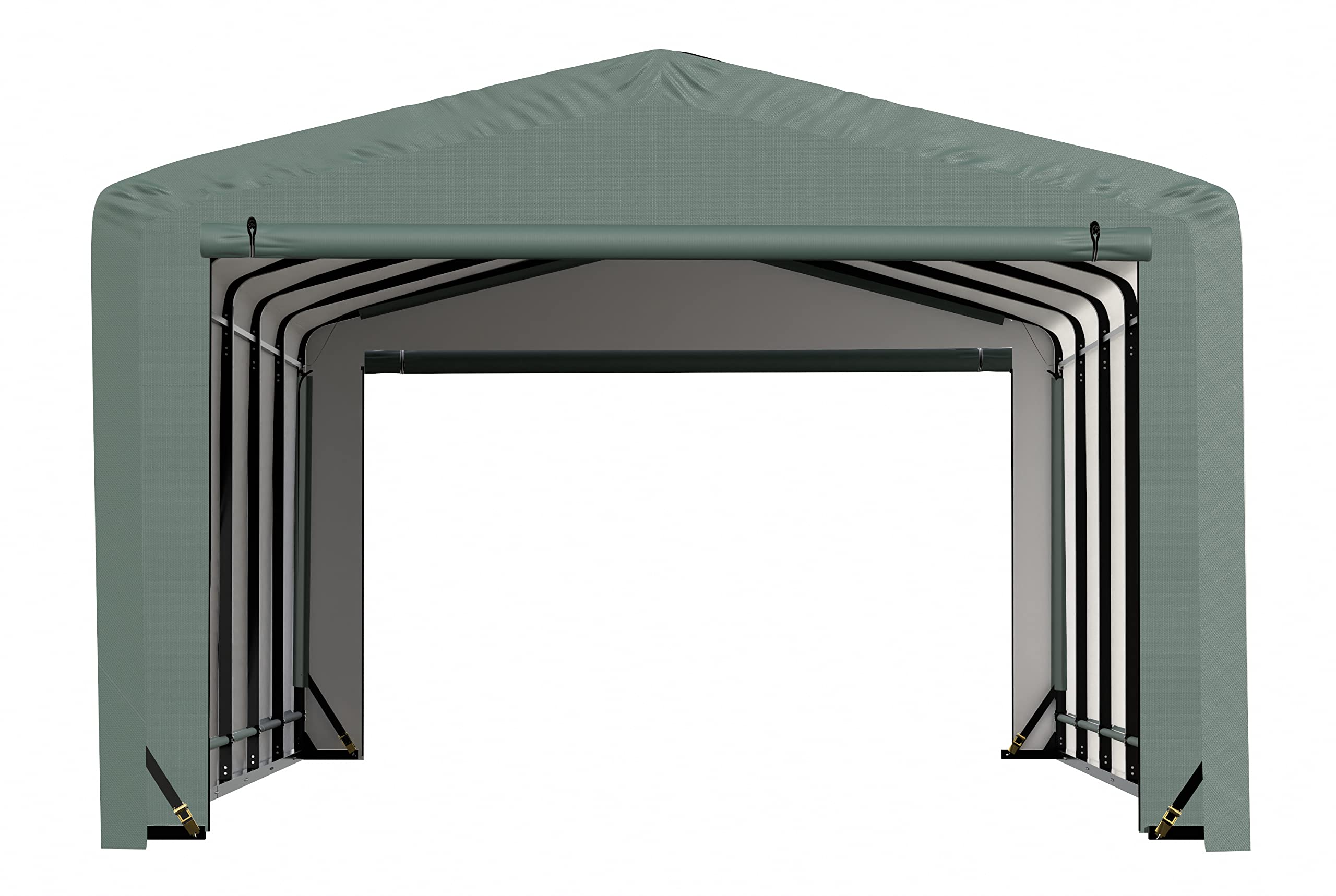 ShelterLogic ShelterTube Garage & Storage Shelter, 12' x 23' x 8' Heavy-Duty Steel Frame Wind and Snow-Load Rated Enclosure, Green - Image 10