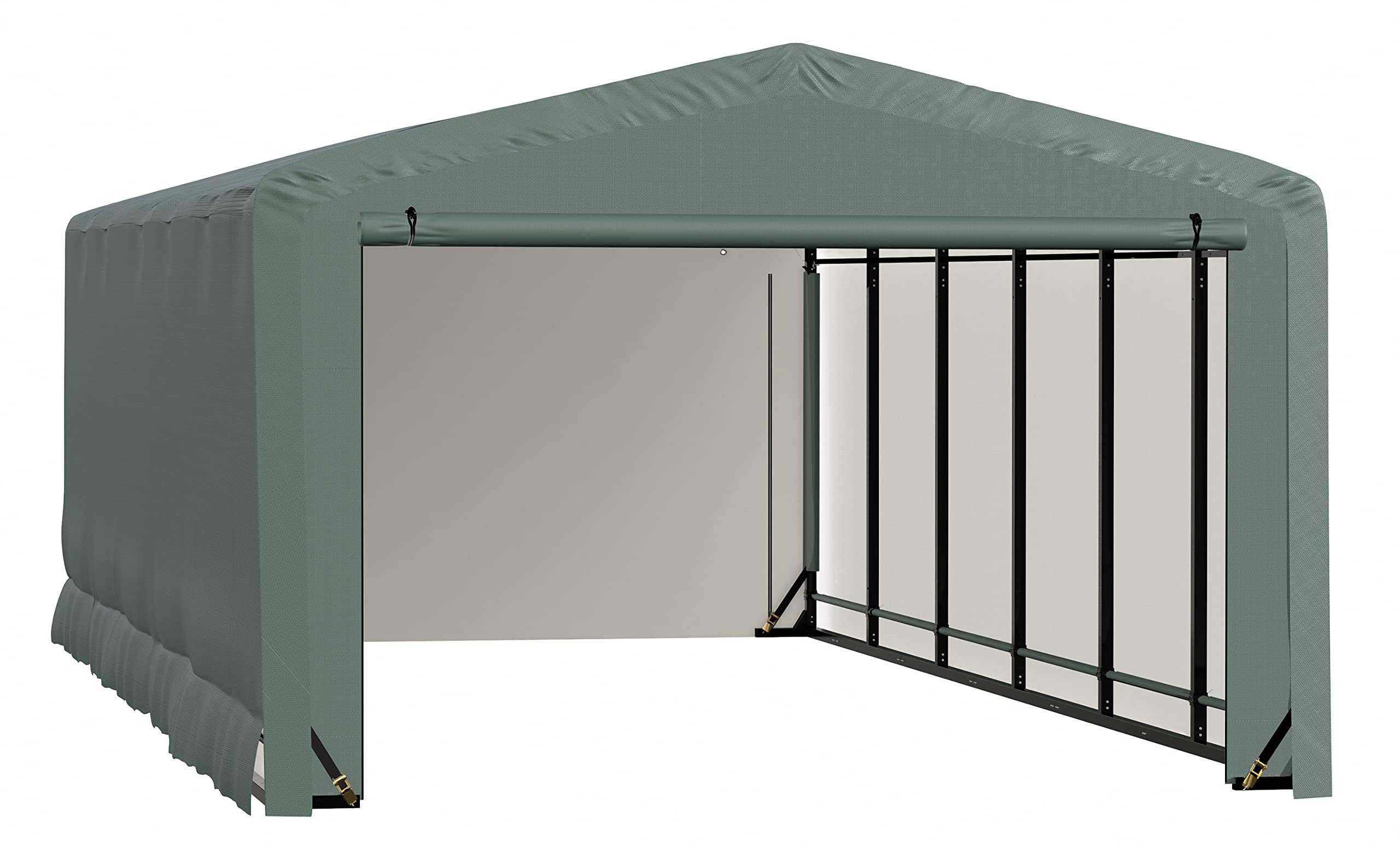 ShelterLogic ShelterTube Garage & Storage Shelter, 12' x 23' x 8' Heavy-Duty Steel Frame Wind and Snow-Load Rated Enclosure, Green - Image 11