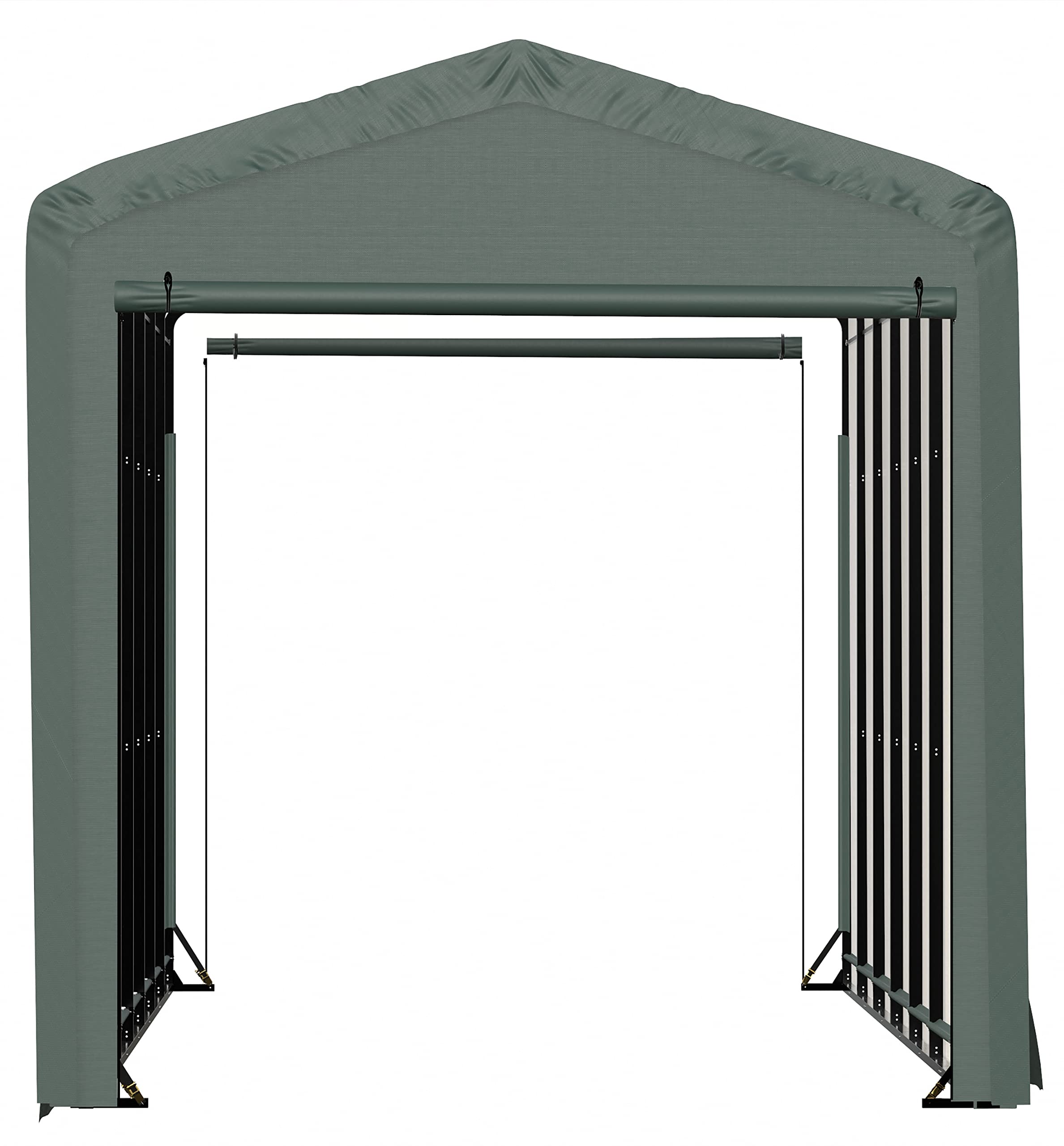 ShelterLogic ShelterTube Garage & Storage Shelter, 14' x 32' x 16' Heavy-Duty Steel Frame Wind and Snow-Load Rated Enclosure, Green - Image 10