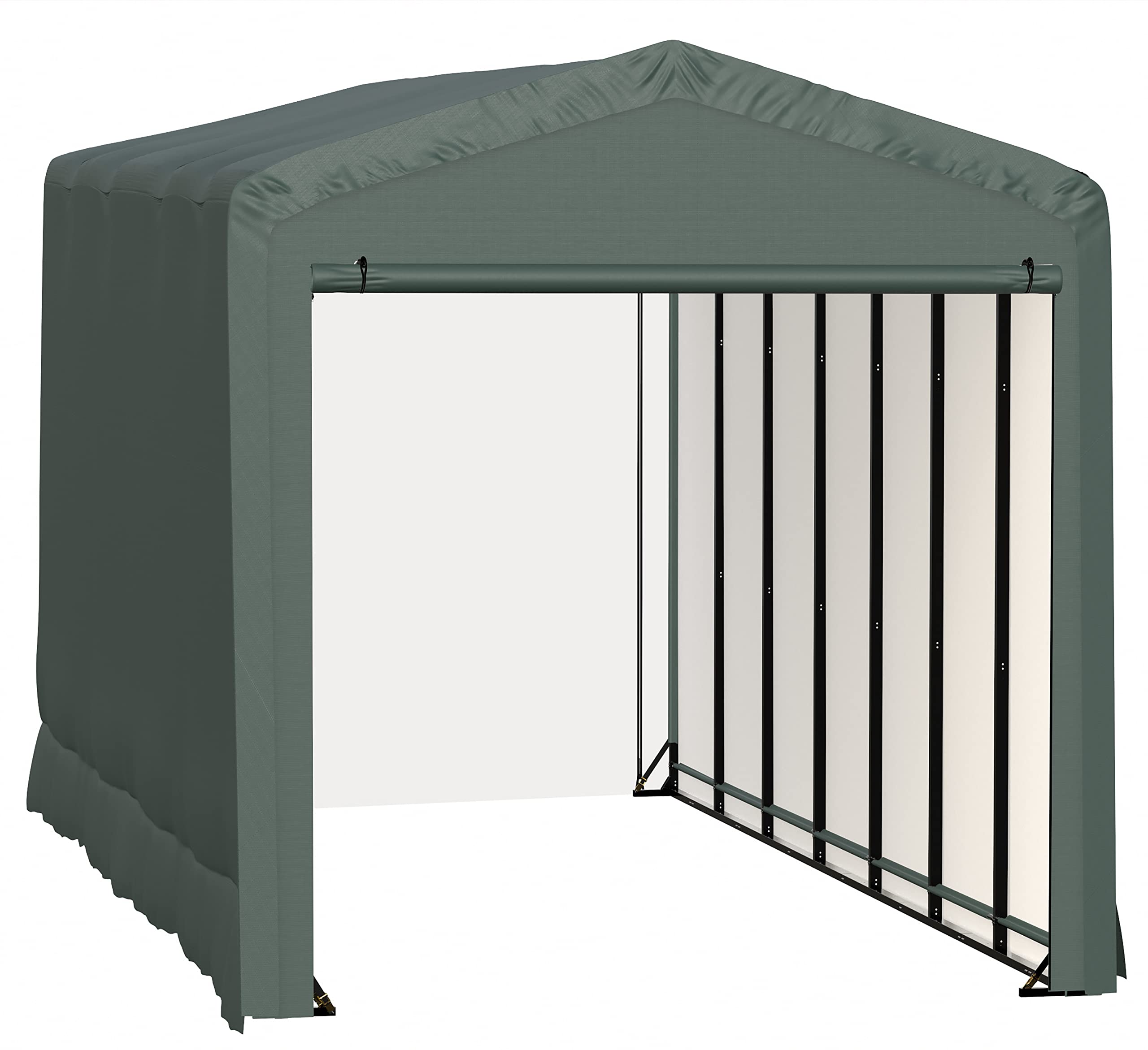 ShelterLogic ShelterTube Garage & Storage Shelter, 14' x 32' x 16' Heavy-Duty Steel Frame Wind and Snow-Load Rated Enclosure, Green - Image 11