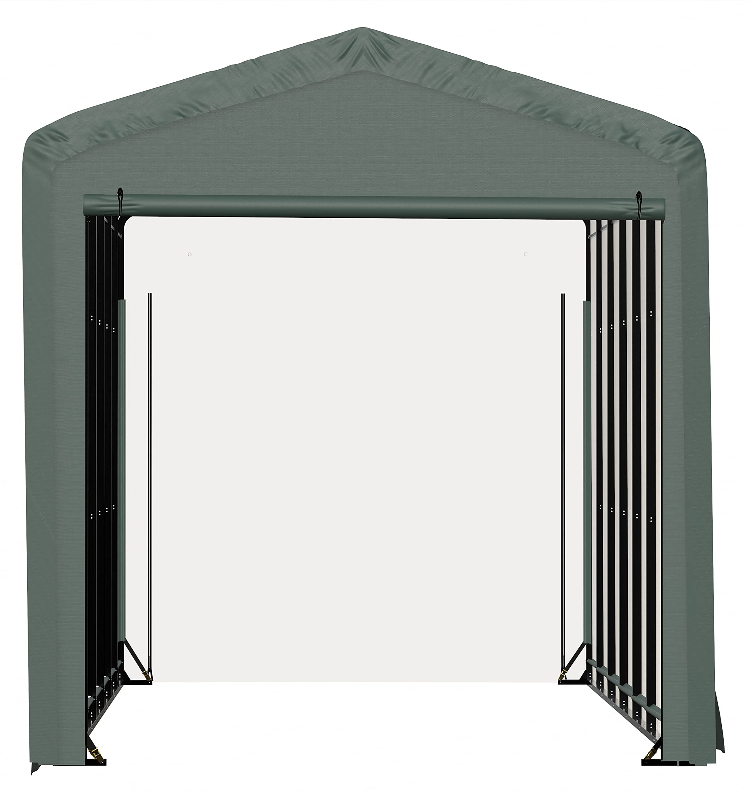 ShelterLogic ShelterTube Garage & Storage Shelter, 14' x 32' x 16' Heavy-Duty Steel Frame Wind and Snow-Load Rated Enclosure, Green - Image 8